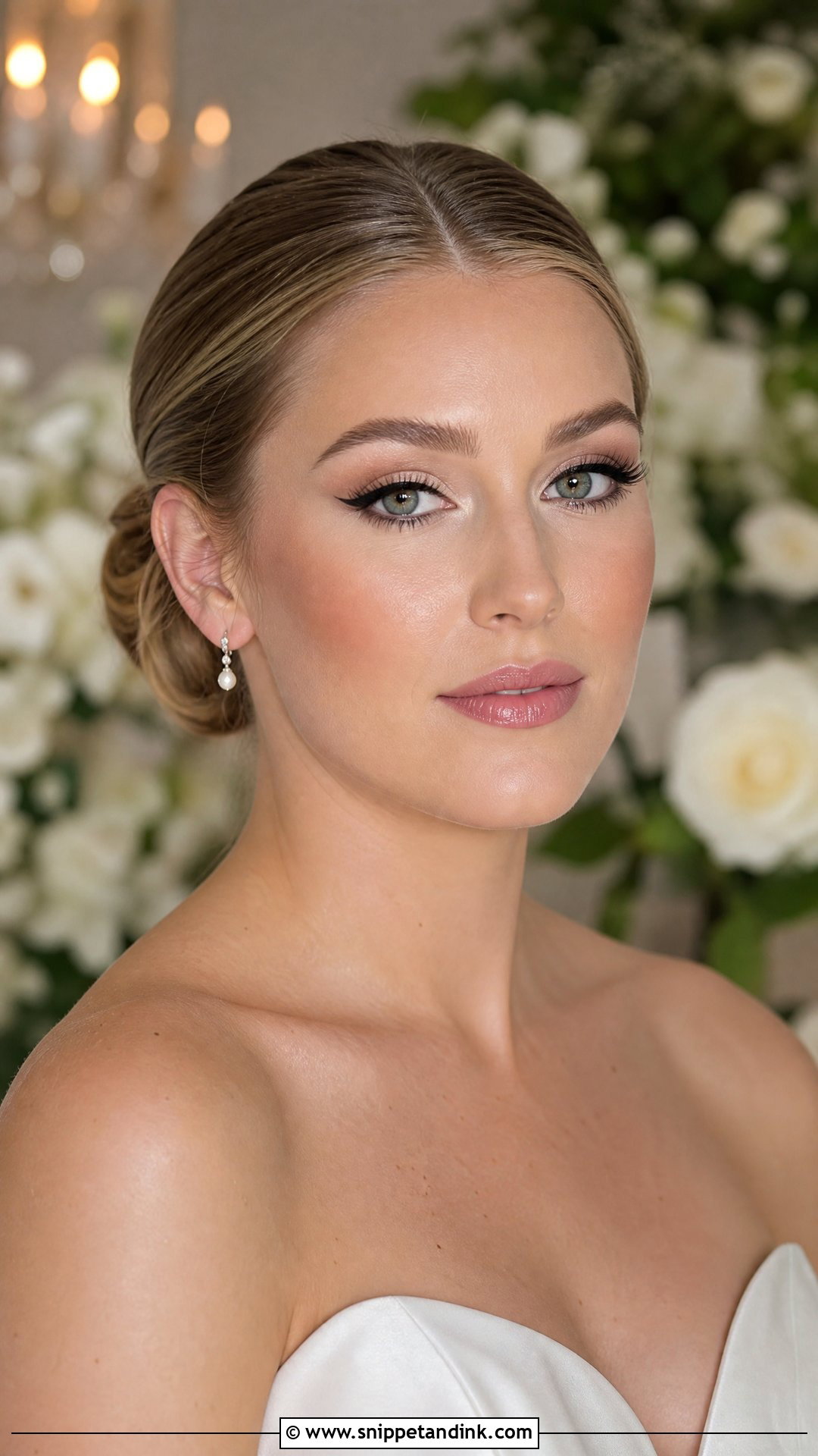 Airbrush Bridal Makeup With Winged Liner - Snippet and Ink - 20 Air Brush Makeup for Bridal Ideas