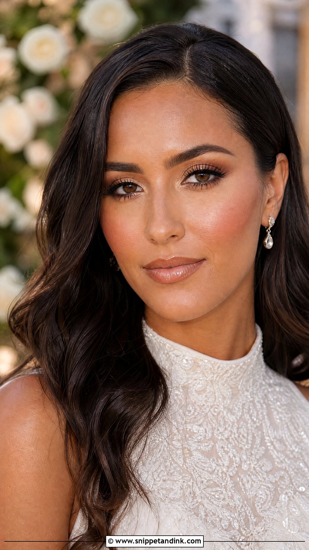 Airbrush Wedding Makeup With Nude Lip - Snippet and Ink - 20 Airbrush Wedding Makeup Ideas