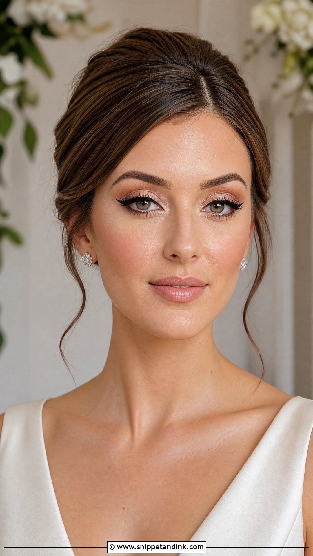 Airbrush Wedding Makeup With Winged Liner - Snippet and Ink - 20 Airbrush Wedding Makeup Ideas