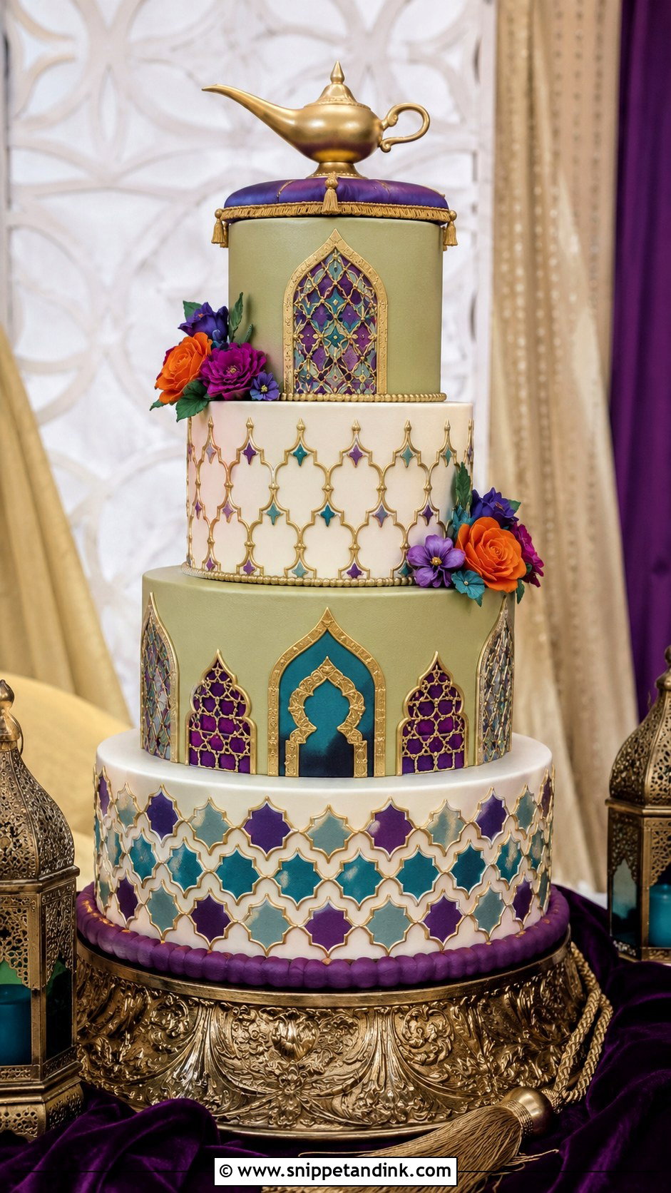 Aladdin Wedding Cake - Snippet and Ink - 20 Disney Wedding Cake Ideas