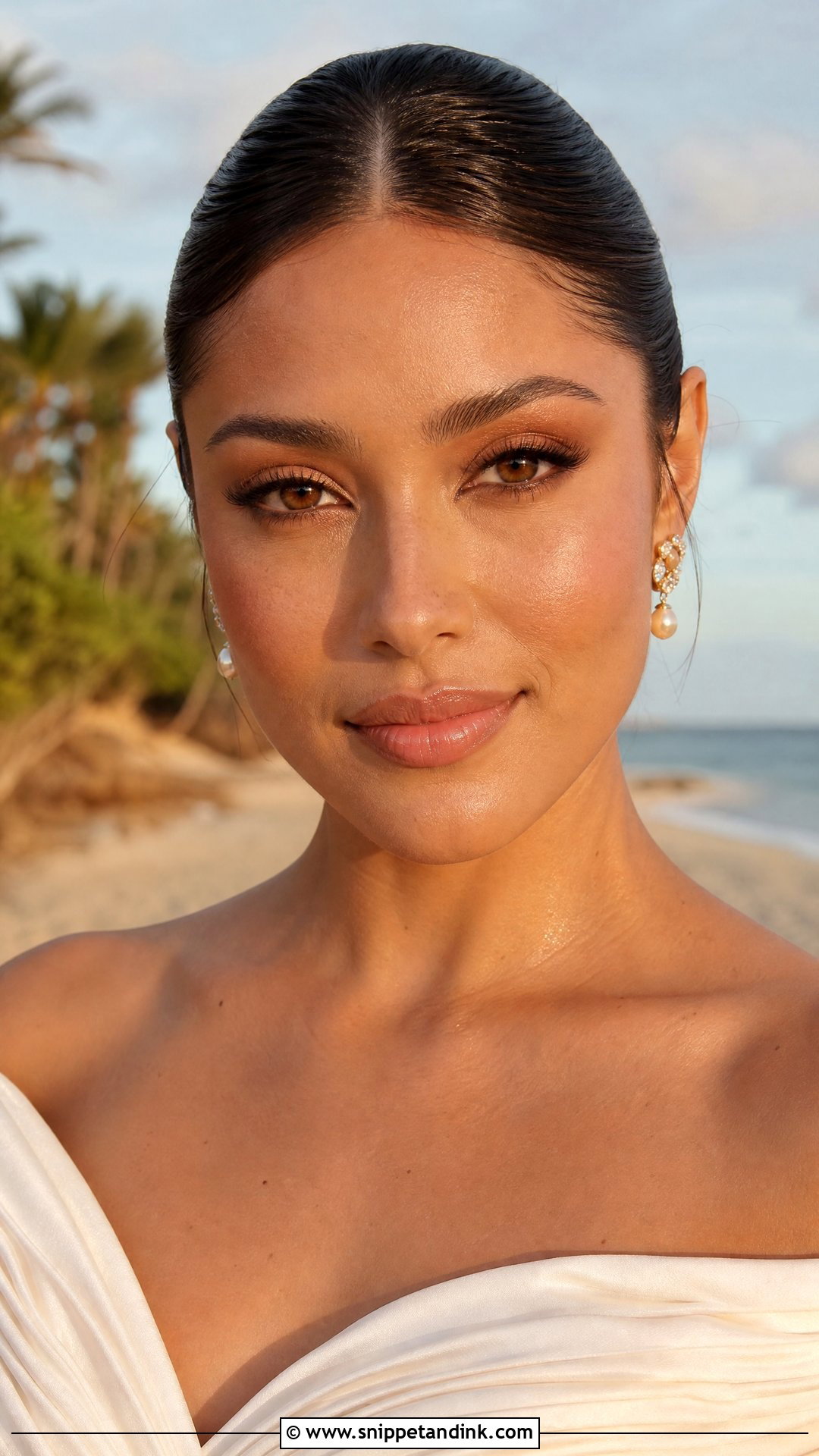 Alex Cooper Bronzed Wedding Makeup - Snippet and Ink - 20 Alex Cooper Wedding Makeup Ideas