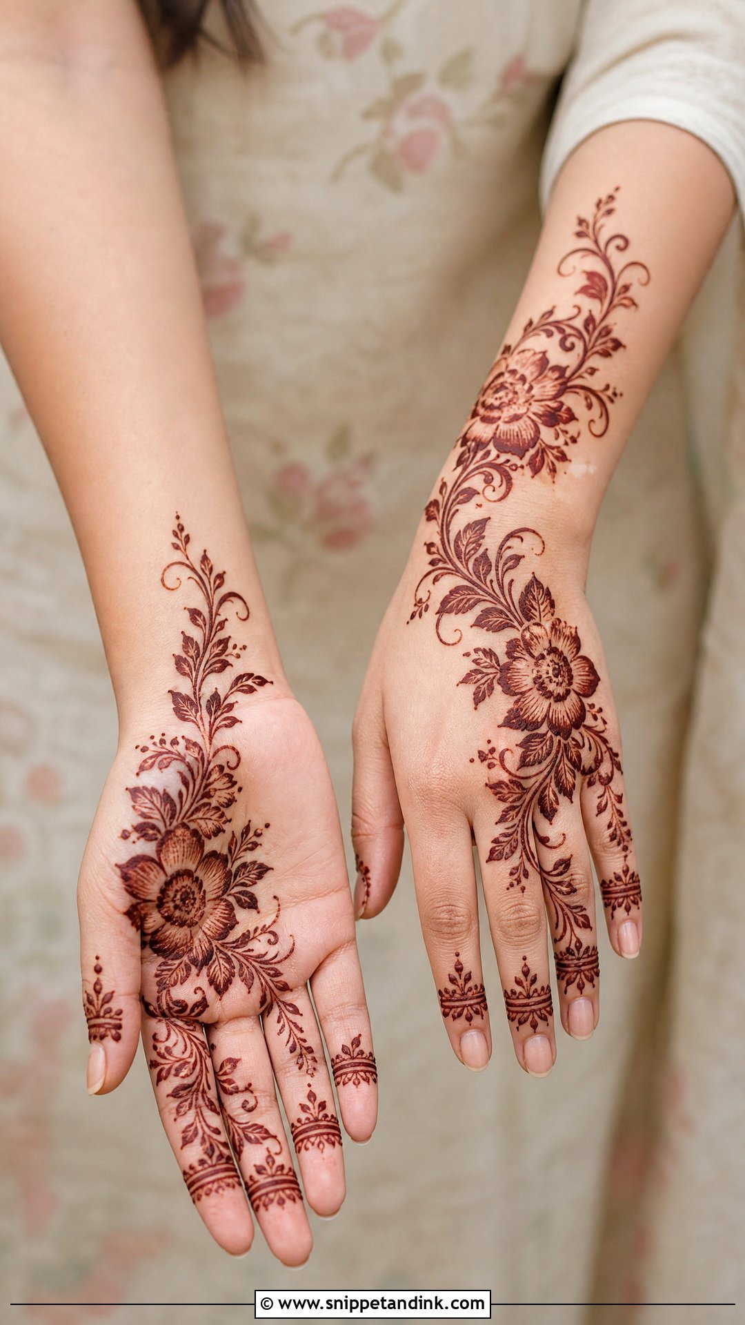 Alia Bhatt Floral Mehndi Design - Snippet and Ink - 20 Alia Bhatt Wedding Mehndi Design Ideas