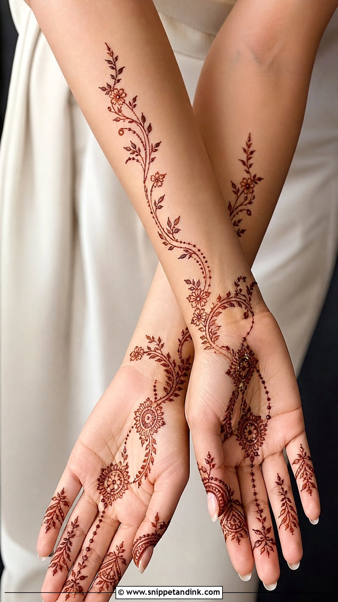 Alia Bhatt Wrist To Forearm Mehndi Design - Snippet and Ink - 20 Alia Bhatt Wedding Mehndi Design Ideas