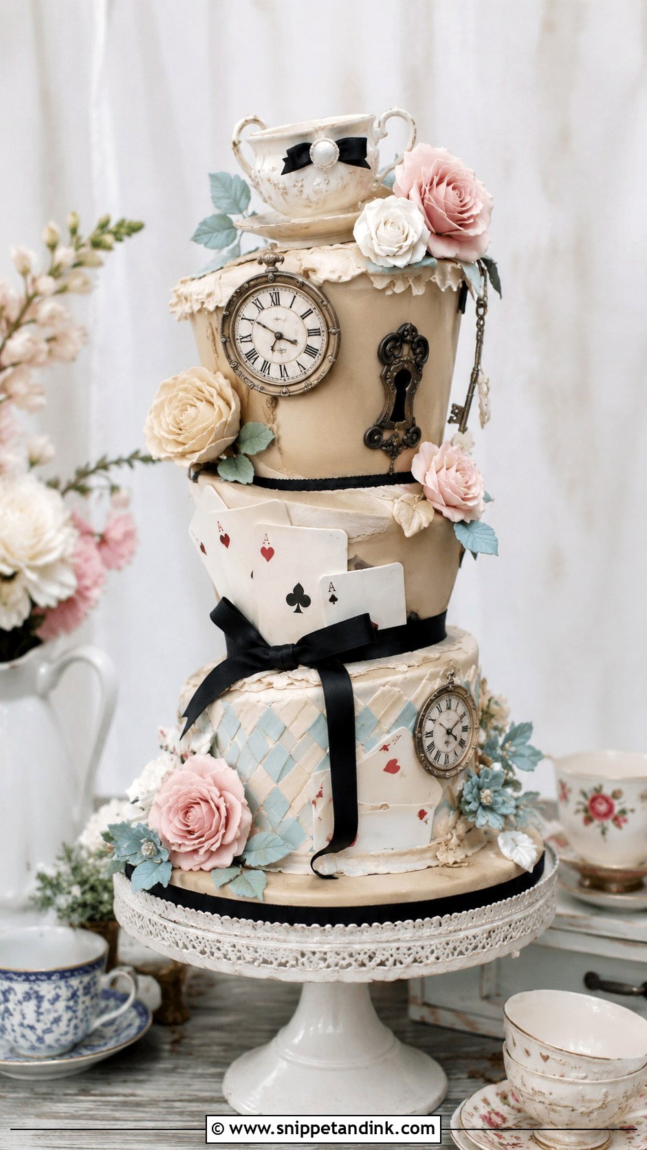 Alice In Wonderland Wedding Cake - Snippet and Ink - 20 Disney Wedding Cake Ideas