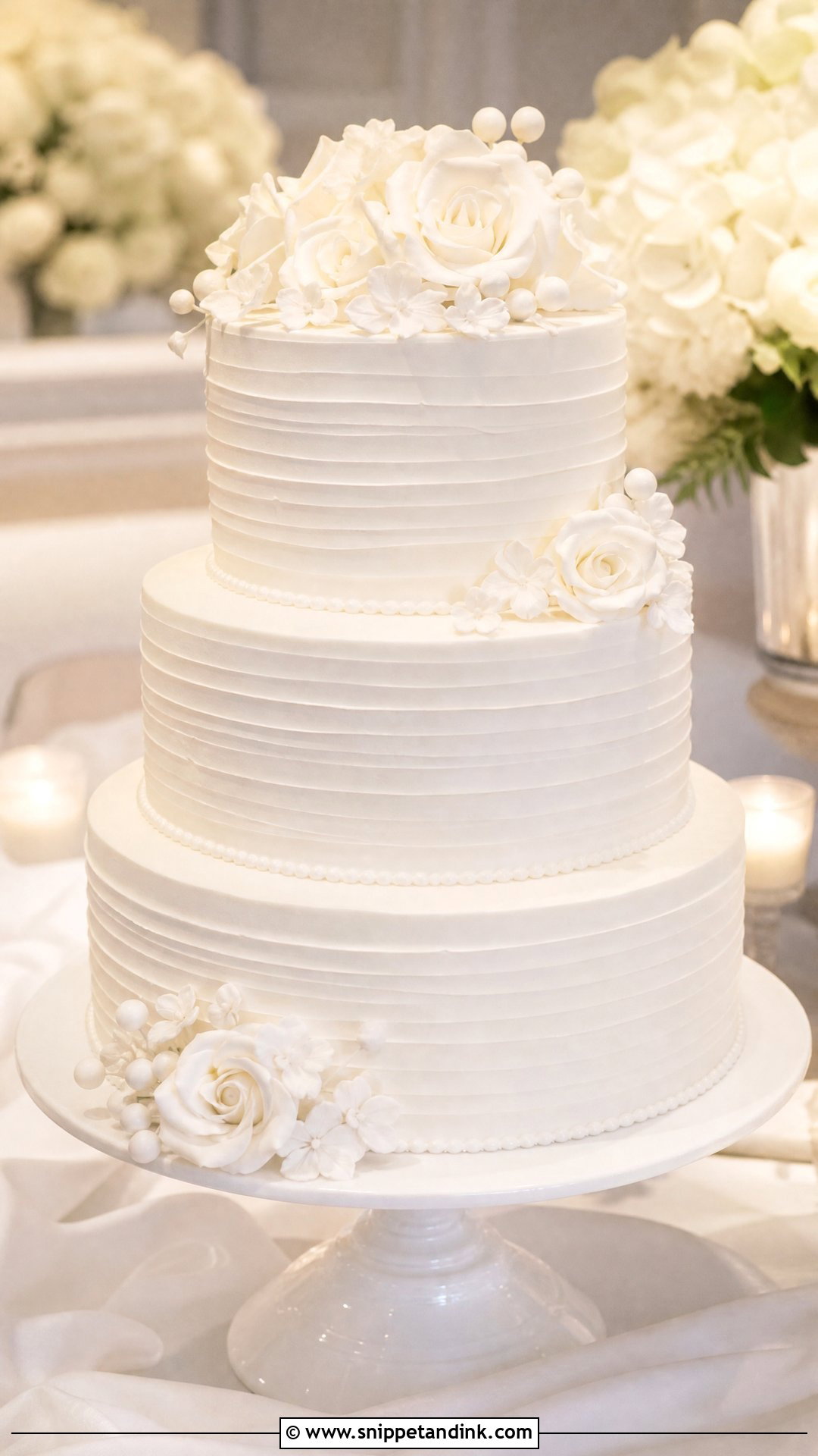 All White Wedding Cake - Snippet and Ink - 25 Luxury Wedding Cake Ideas