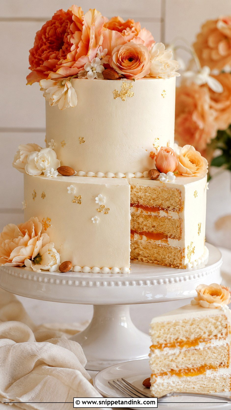 Almond Apricot Wedding Cake Mix - Snippet and Ink - 20 Wedding Cake Mix Ideas