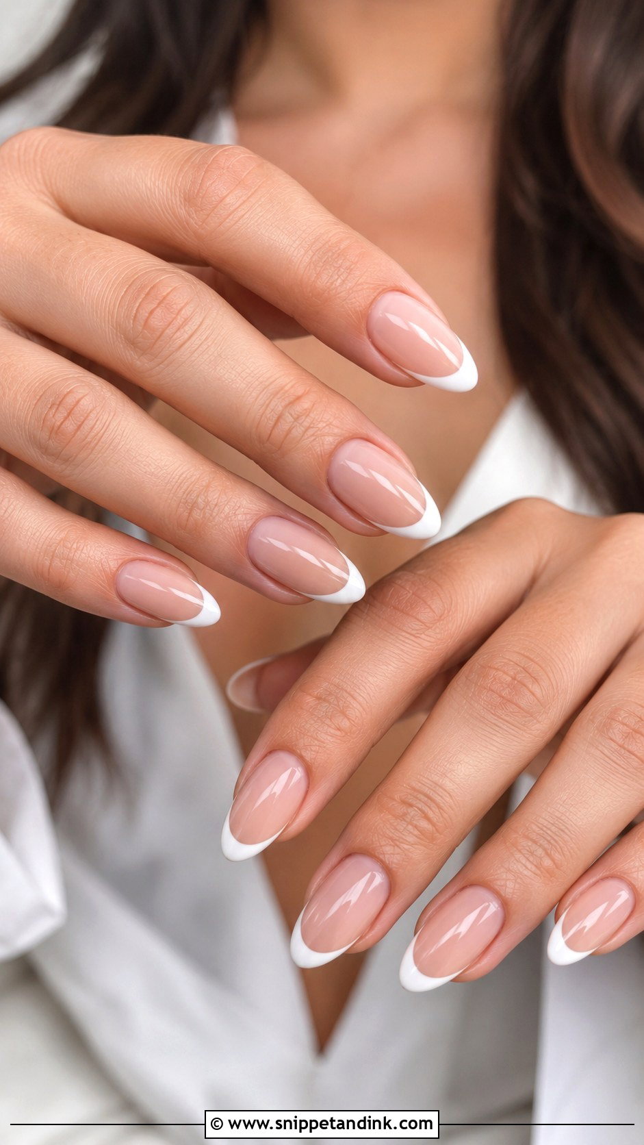 Almond Bridal Acrylic Nails - Snippet and Ink - 20 Bridal Acrylic Nails