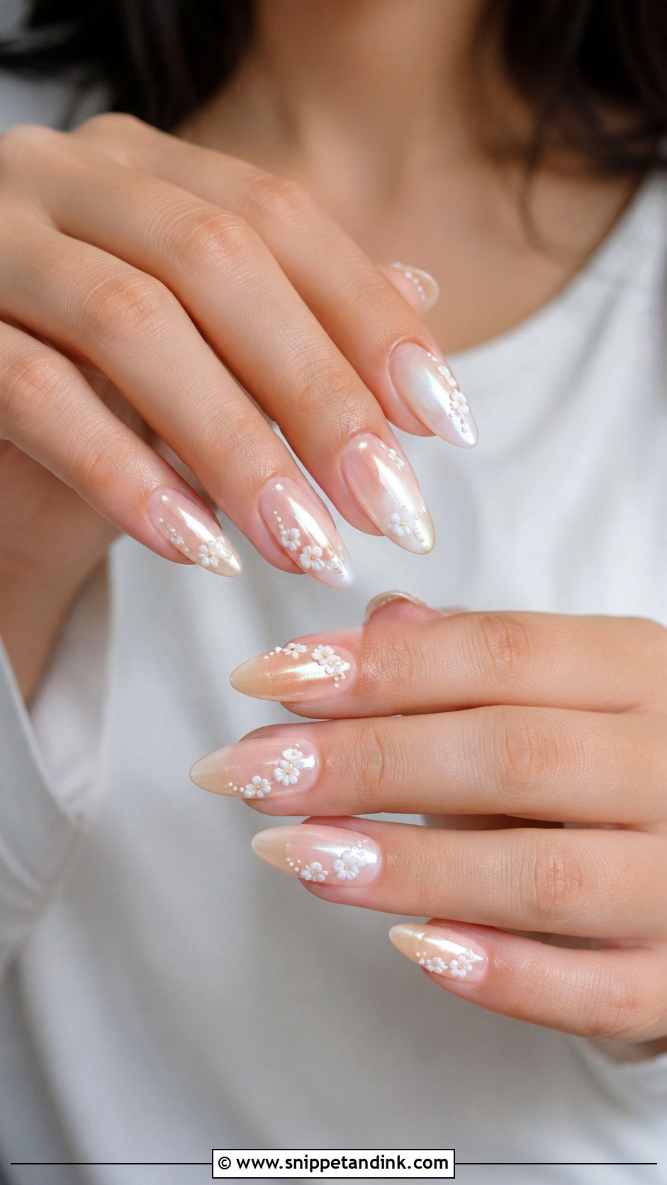 Almond Bridal Nail Extensions - Snippet and Ink - 30 Bridal Nail Extension Designs