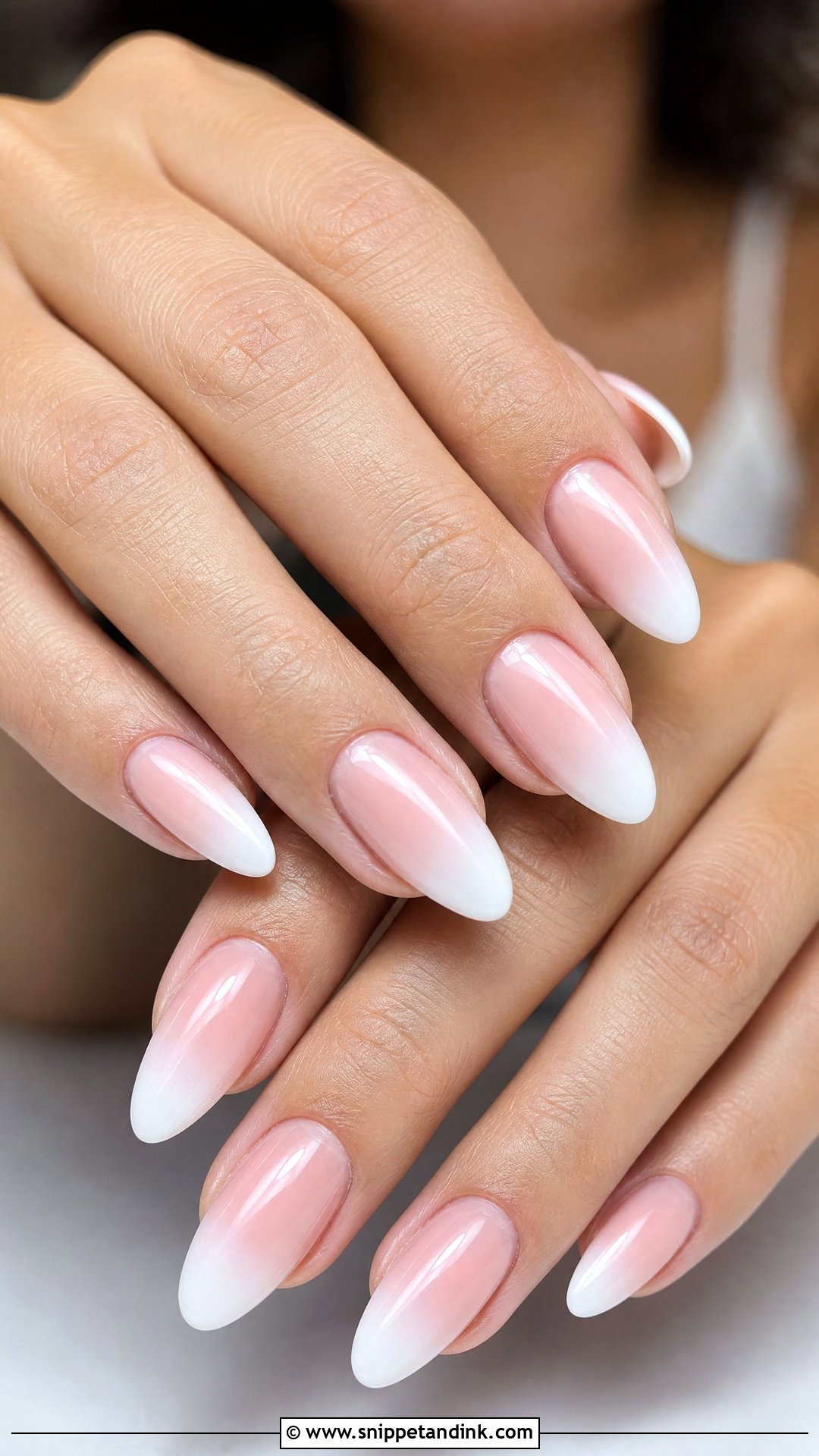 Almond Bridal Nails With Baby Boomer - Snippet and Ink - 25 Almond Shape Bridal Nails