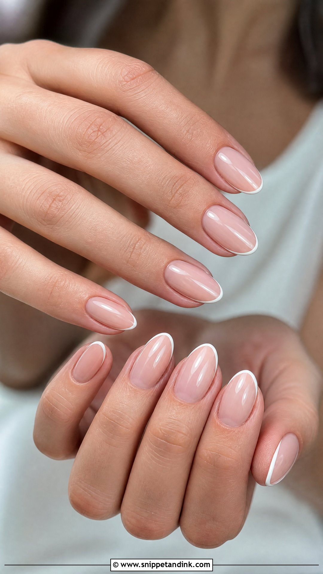 Almond Bridal Nails With Micro French Tips - Snippet and Ink - 25 Bridal Nail Art Designs