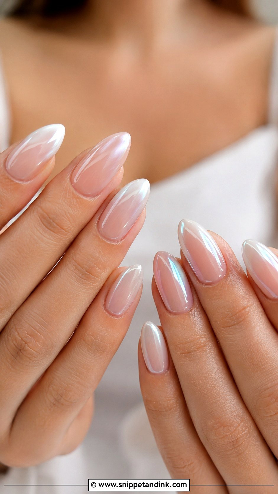 Almond Chrome Bride Nails - Snippet and Ink - 20 Bride Chrome Nails
