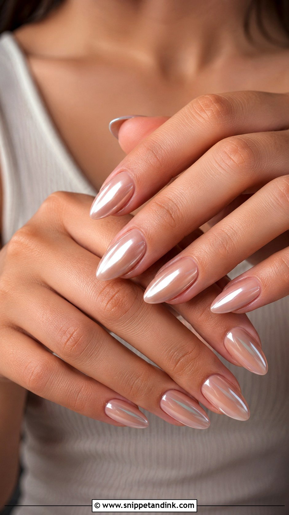Almond Chrome Nails For Sister Wedding - Snippet and Ink - 20 Nails for Sisters Wedding