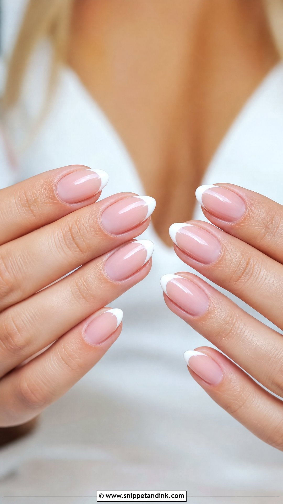 Almond French Bridal Nails - Snippet and Ink - 25 French Bridal Nails