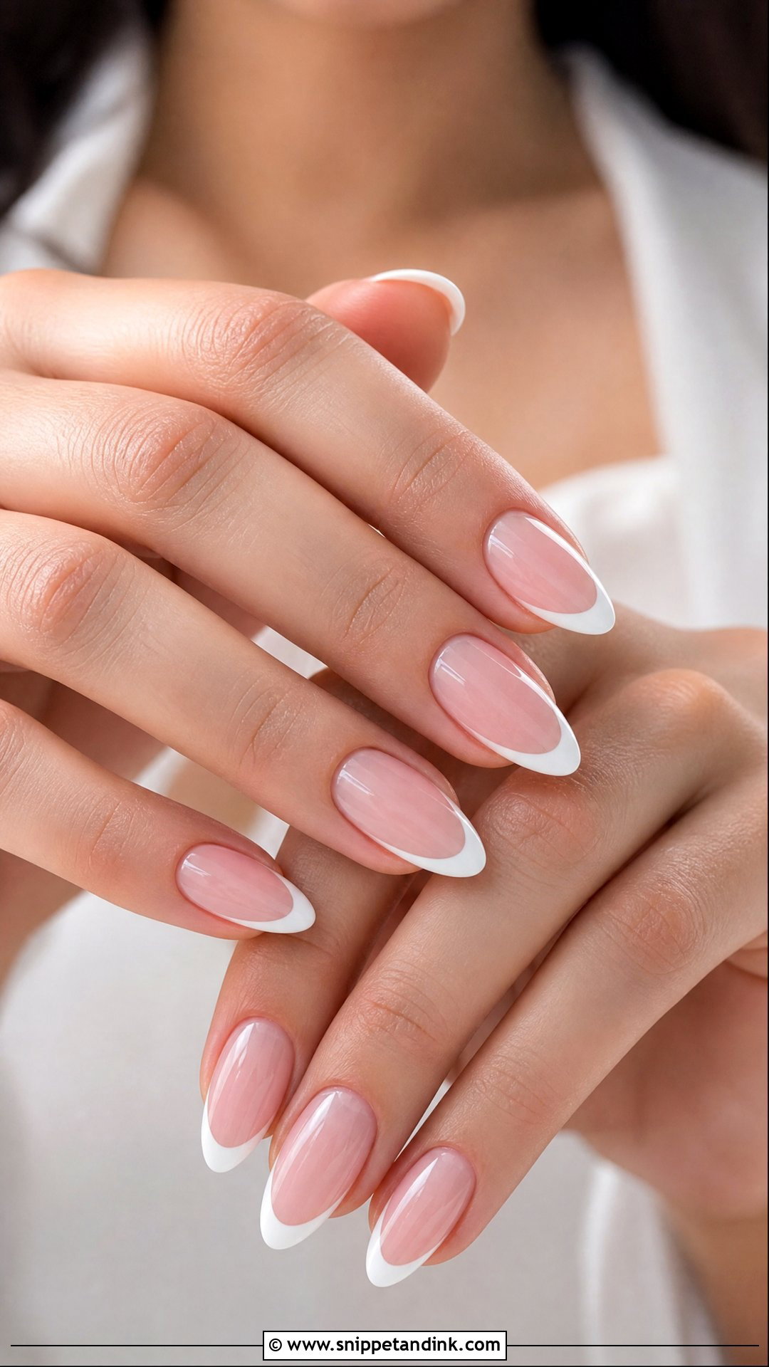 Almond French Bridal Nails - Snippet and Ink - 25 Unique Bridal Nails