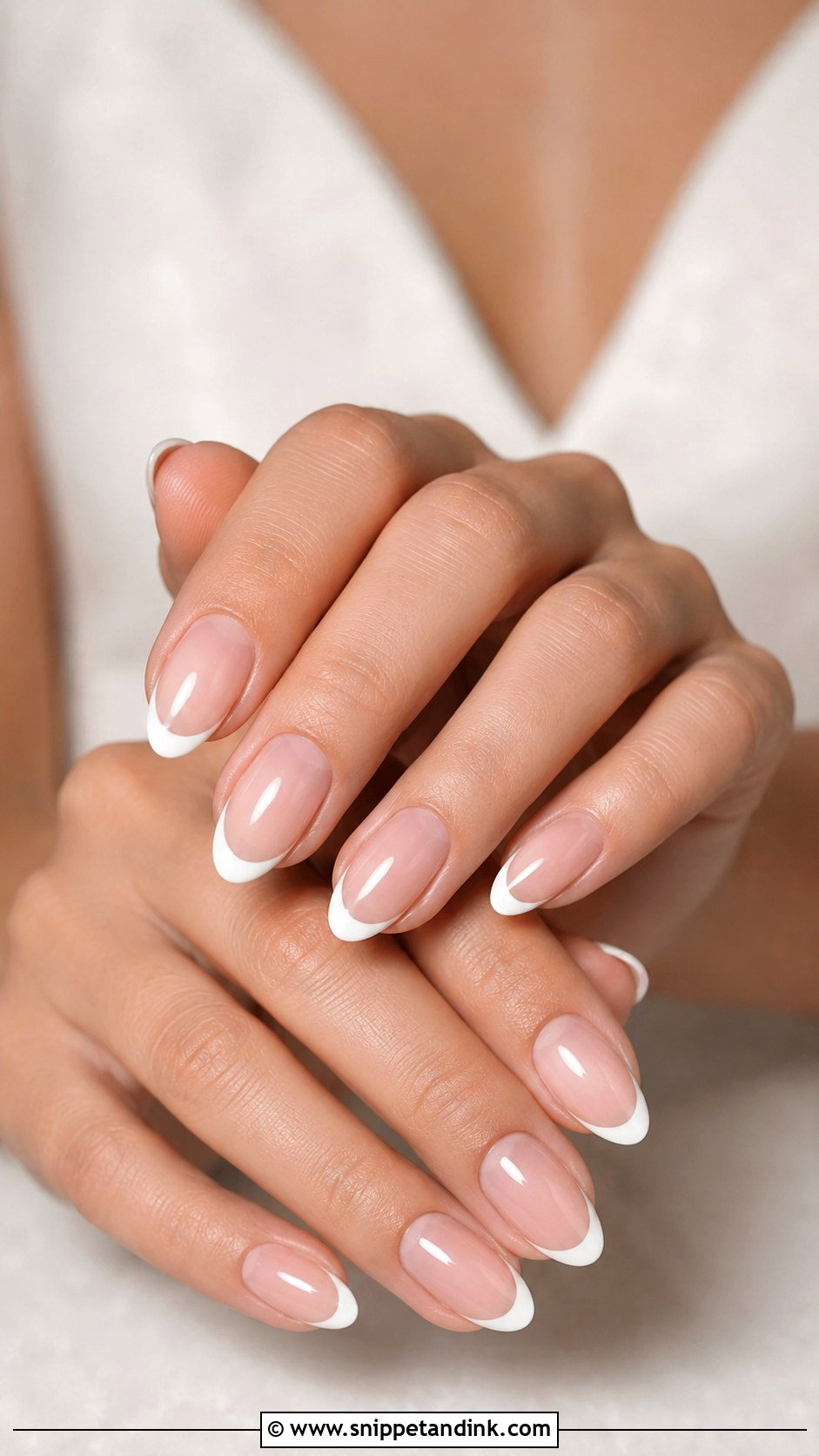 Almond French Bride Nails - Snippet and Ink - 30 Elegant Bride Nails Wedding