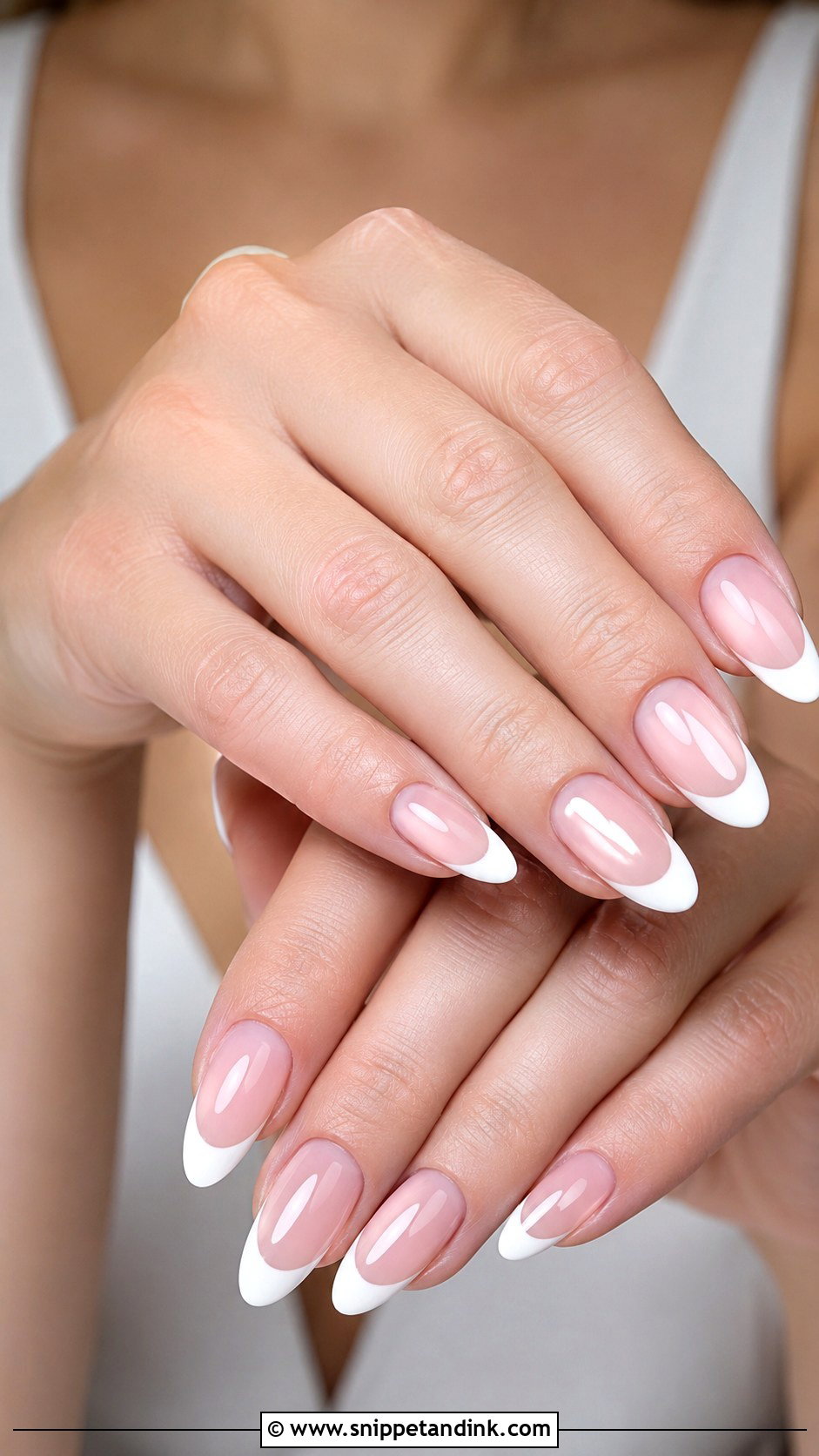 Almond French Bride Nails - Snippet and Ink - 20 French Bride Nails