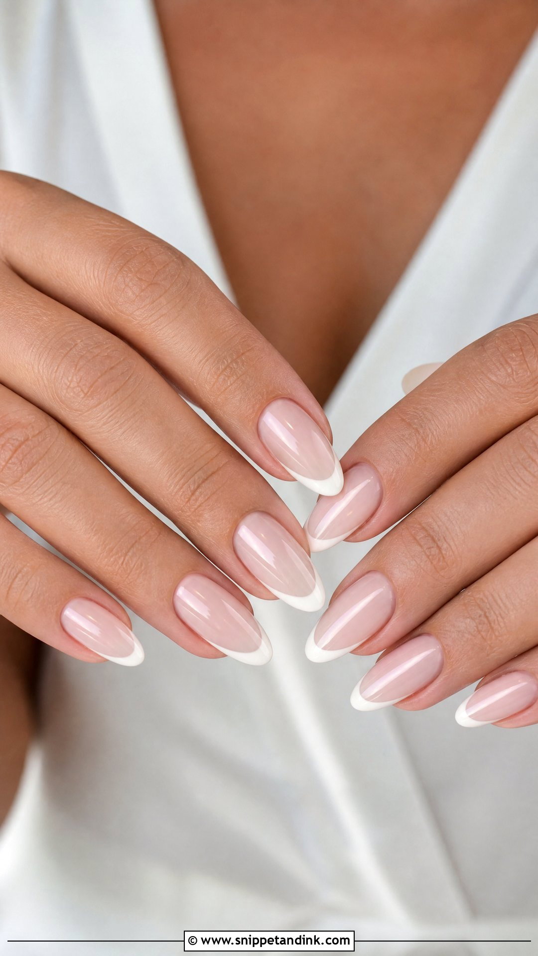 Almond French Bride Wedding Nails - Snippet and Ink - 25 Elegant French Bride Wedding Nails
