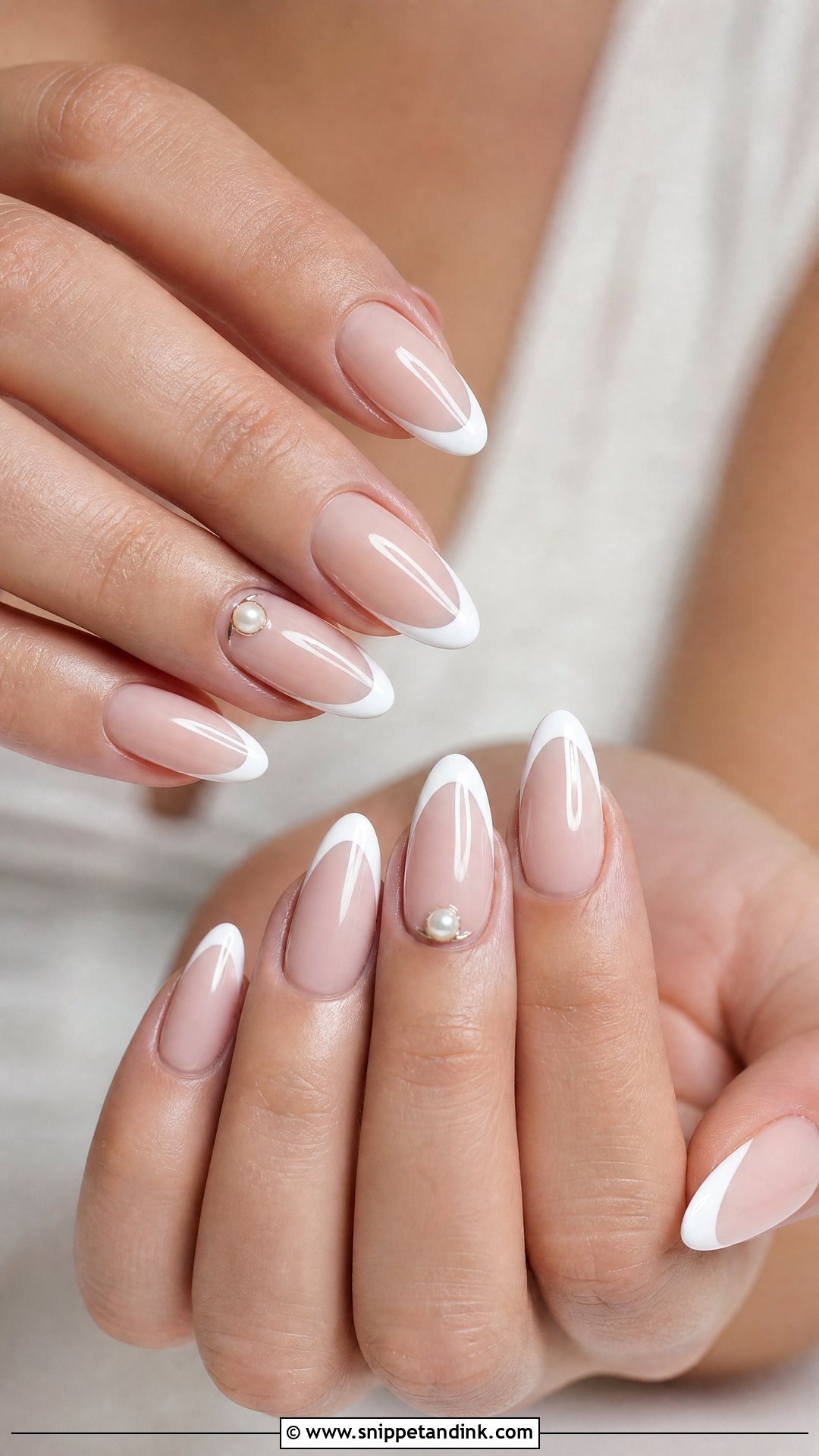Almond French Tip Wedding Nails - Snippet and Ink - 25 French Tip Wedding Nails