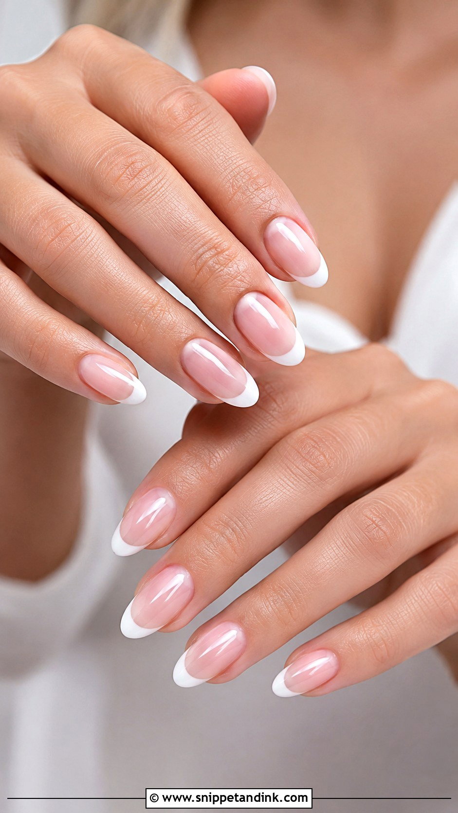 Almond French Wedding Nails - Snippet and Ink - 20 Fancy Wedding Nails