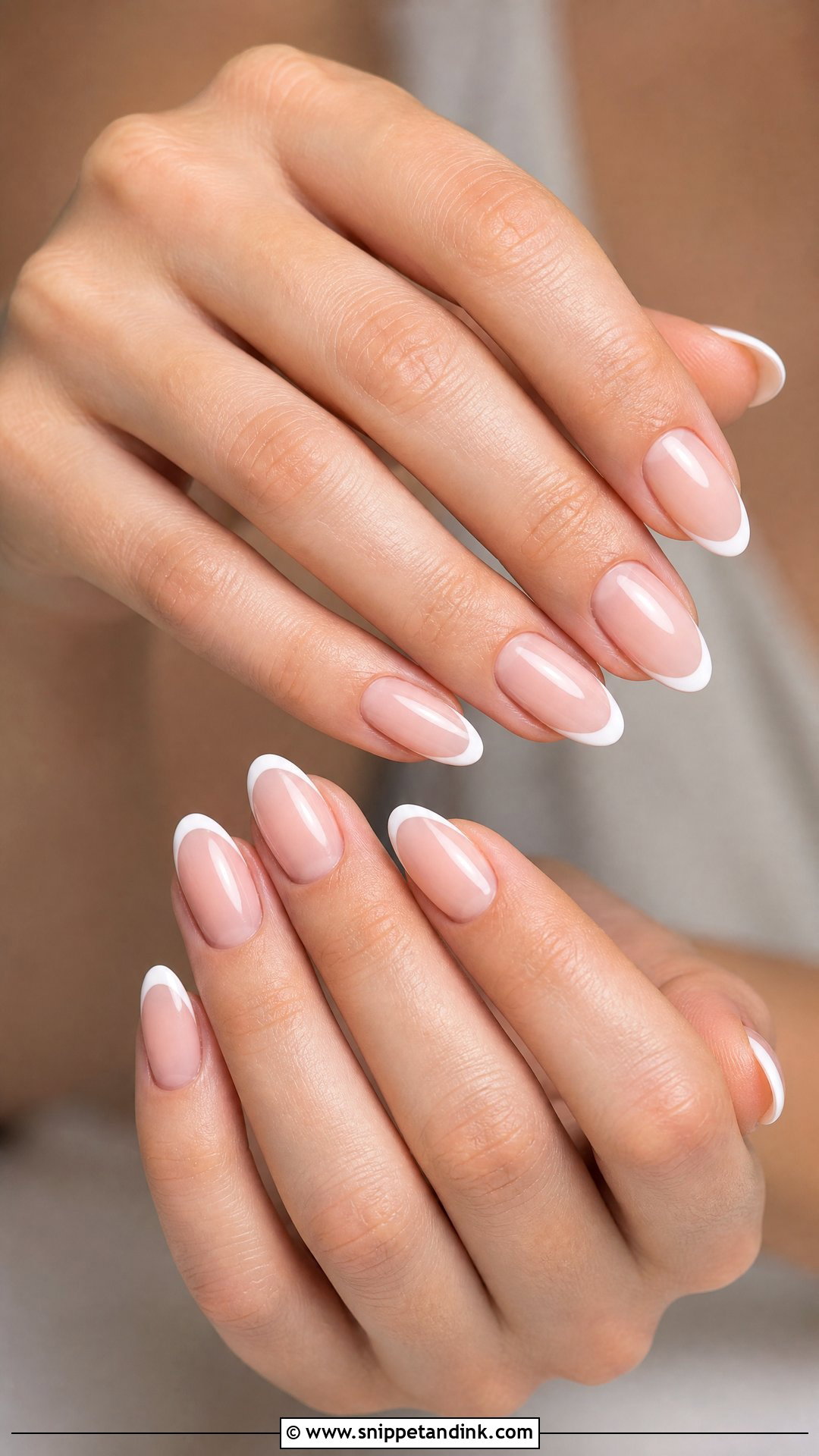 Almond French Wedding Nails - Snippet and Ink - 25 Wedding Nails Inspiration