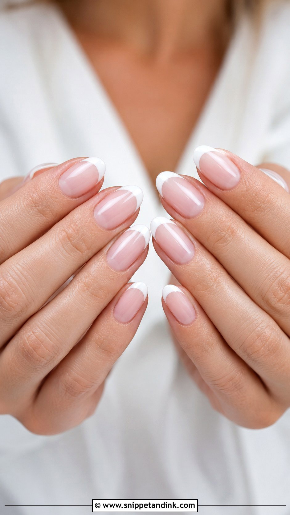 Almond French Wedding Nails - Snippet and Ink - 30 Classic Wedding Nails