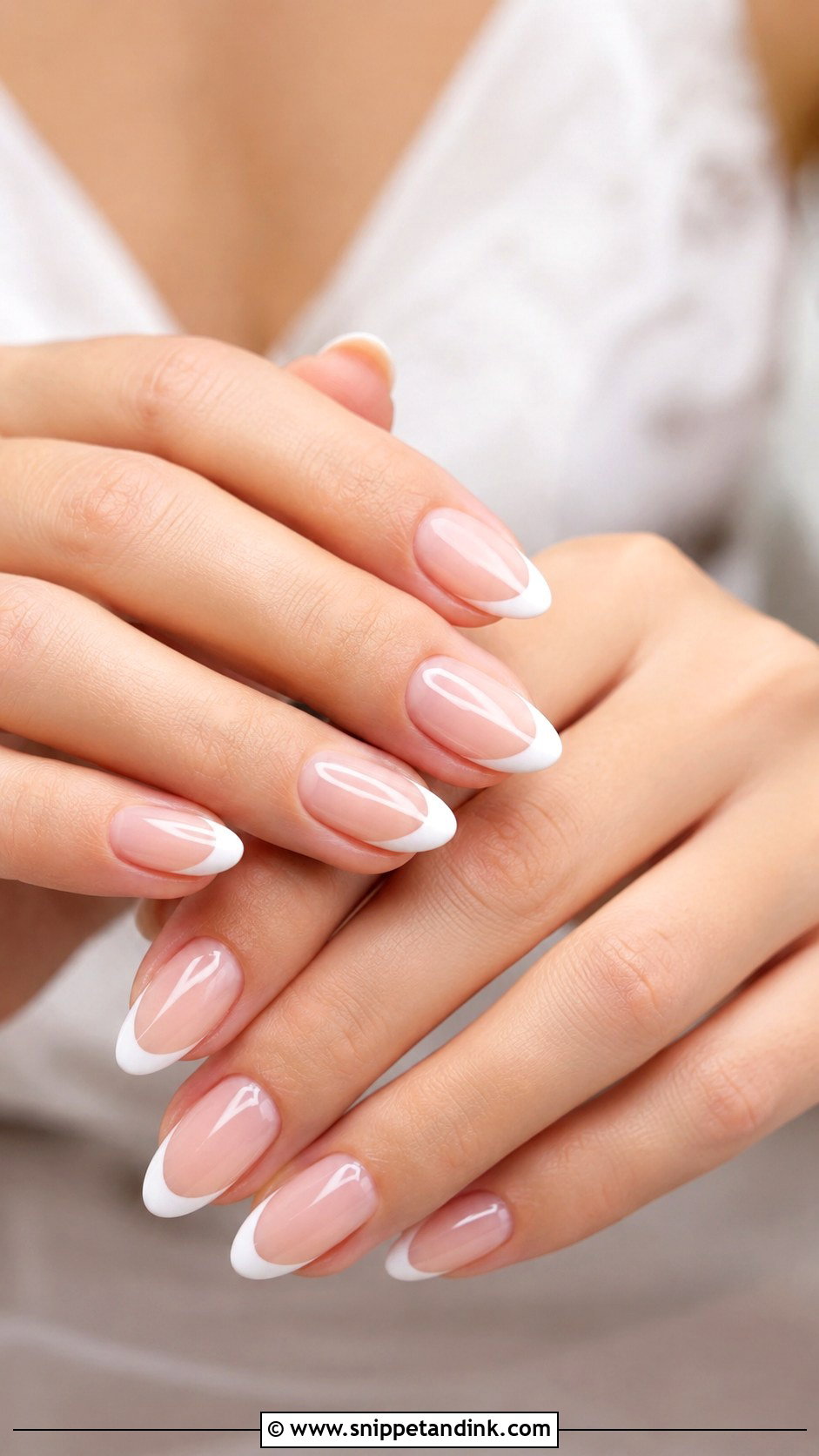 Almond French Wedding Nails - Snippet and Ink - 20 Wedding Nails 2025 Bride