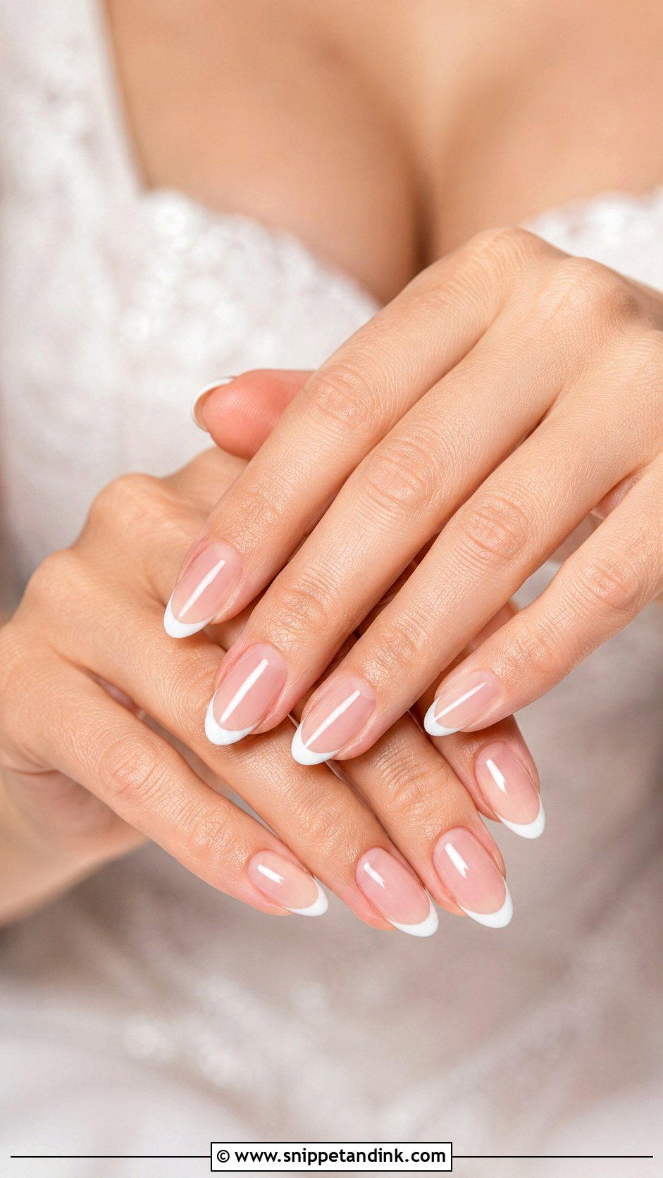 Almond French Wedding Nails - Snippet and Ink - 20 Classic Wedding Nails for Bride