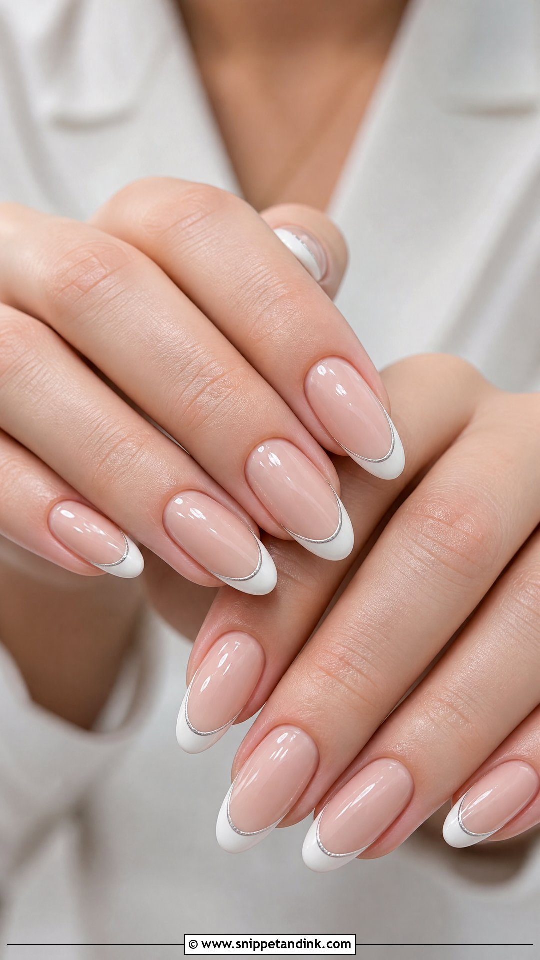 Almond French Winter Wedding Nails - Snippet and Ink - 25 Winter Wedding Nails