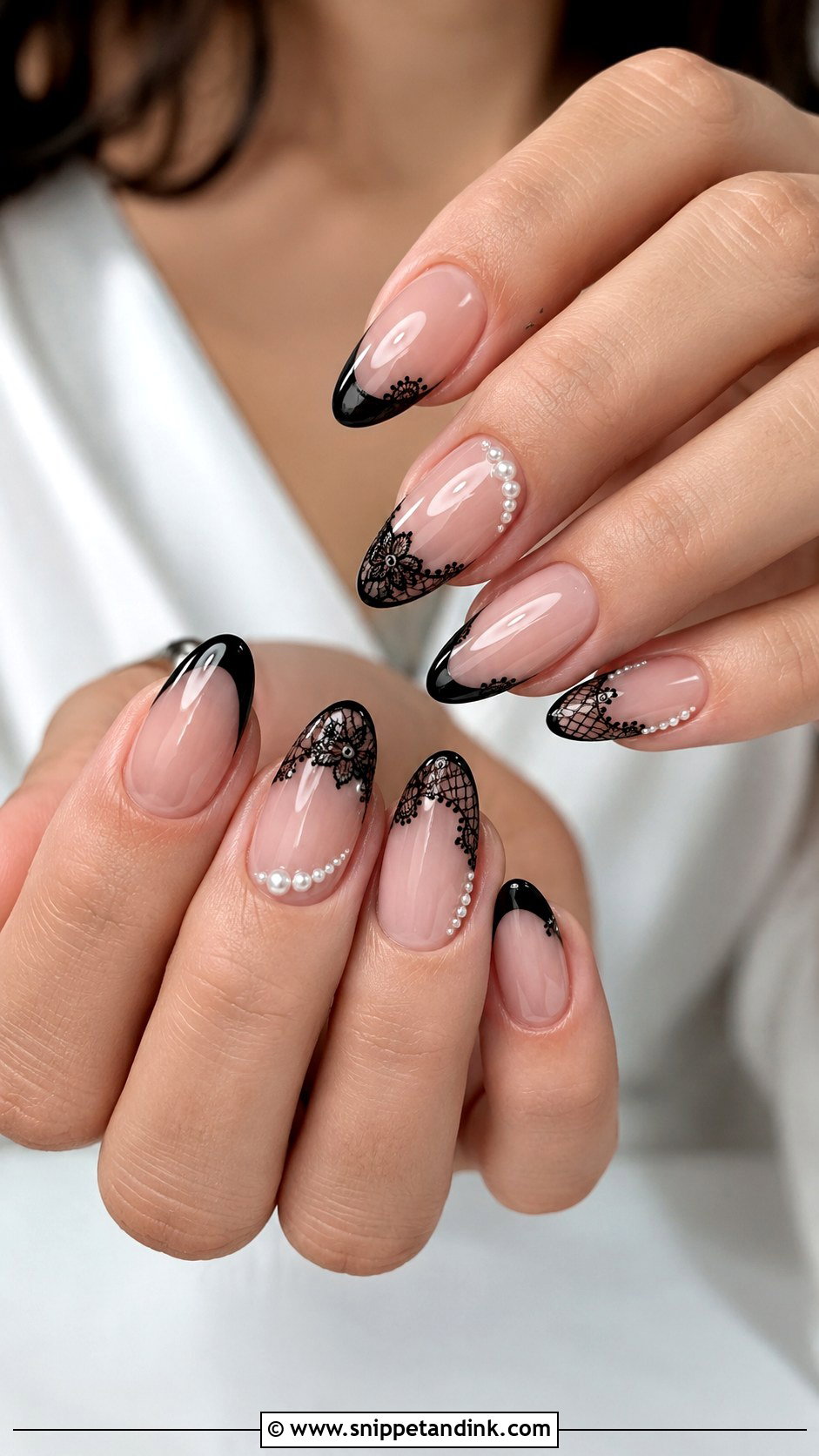 Almond Gothic Wedding Nails - Snippet and Ink - 20 Gothic Wedding Nails