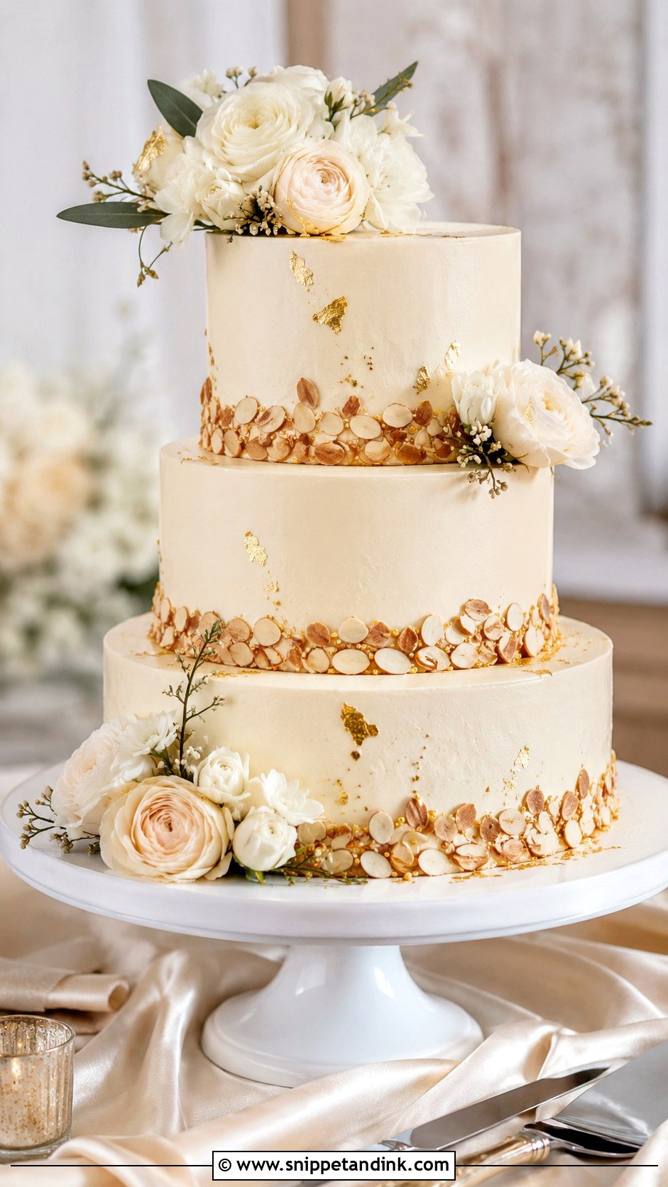 Almond Honey Wedding Cake - Snippet and Ink - 20 Honey Cake Design Ideas for Wedding