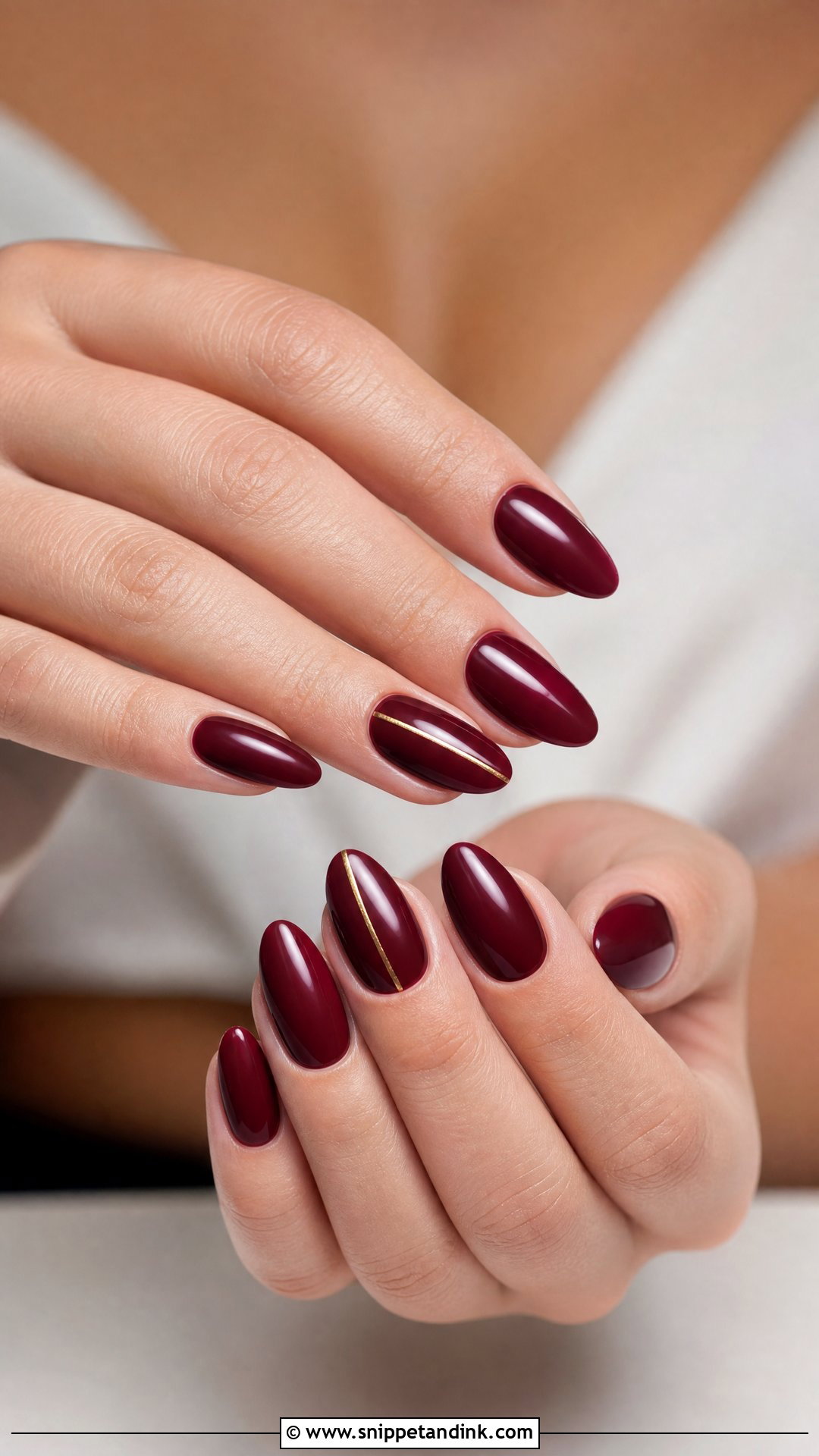Almond Maroon Bridal Nails - Snippet and Ink - 25 Maroon Bridal Nails