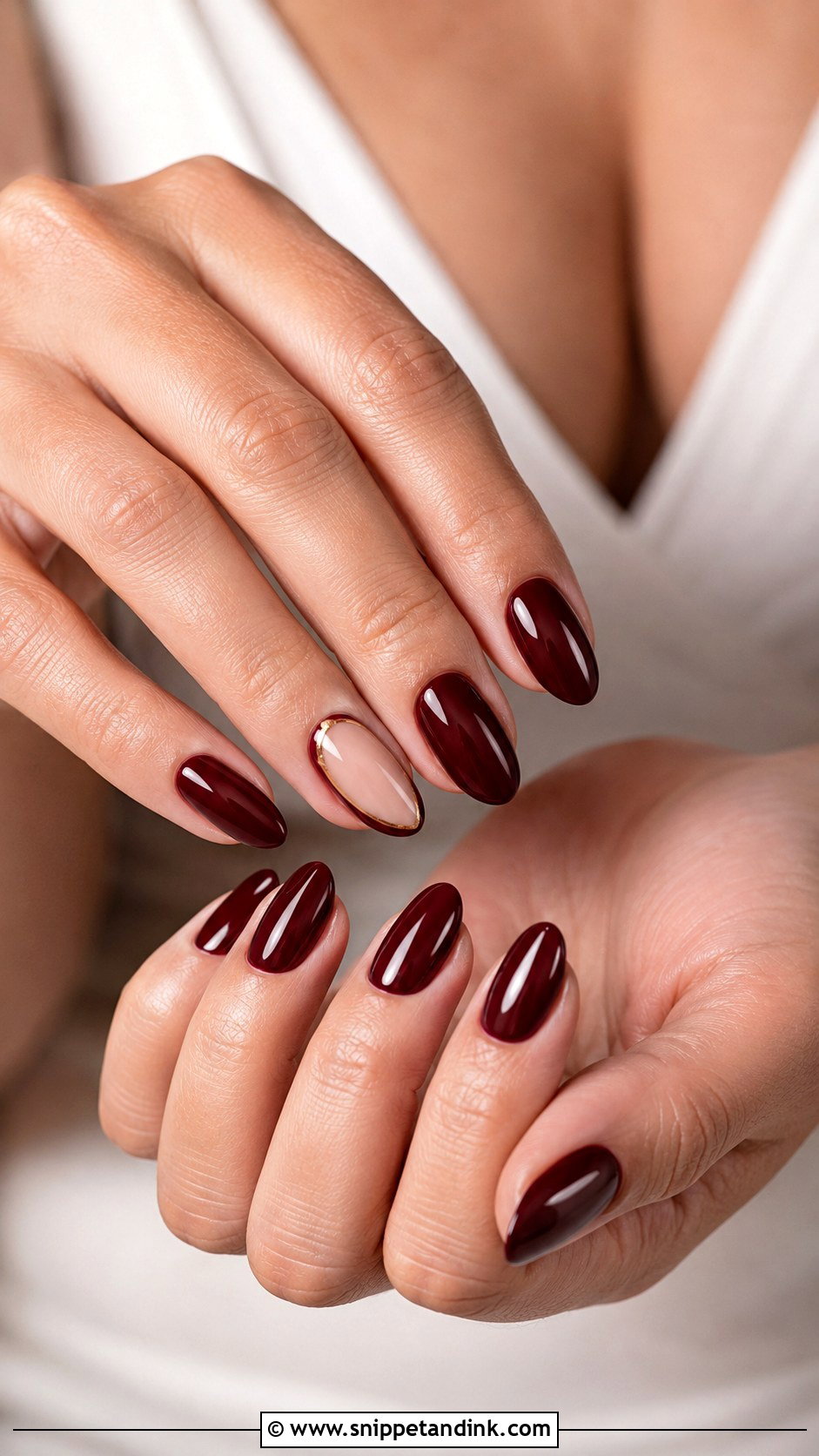 Almond Maroon Wedding Nails - Snippet and Ink - 20 Maroon Wedding Nails