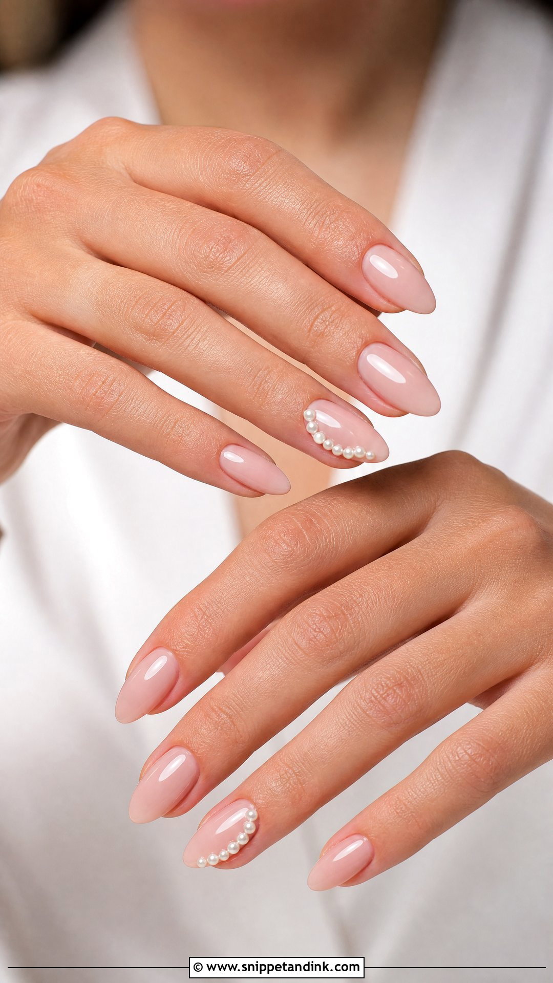 Almond Pearl Wedding Nails - Snippet and Ink - 25 Wedding Nails with Pearls