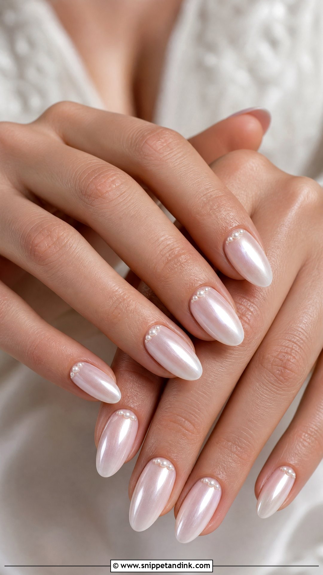 Almond Pearl Winter Wedding Nails - Snippet and Ink - 25 Winter Wedding Nails