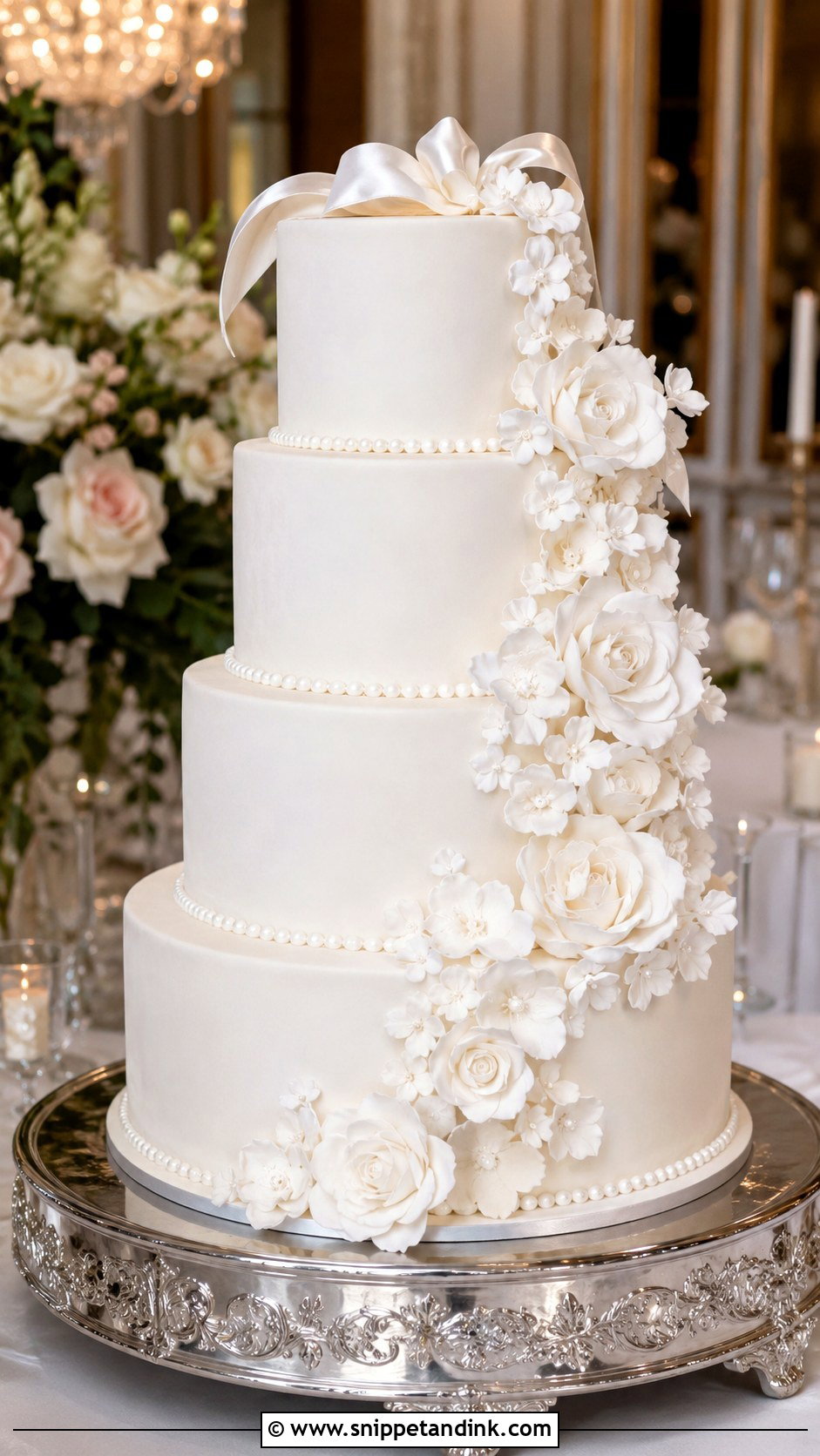 Almond Raspberry Fondant Wedding Cake - Snippet and Ink - 25 Almond Raspberry Wedding Cake Ideas