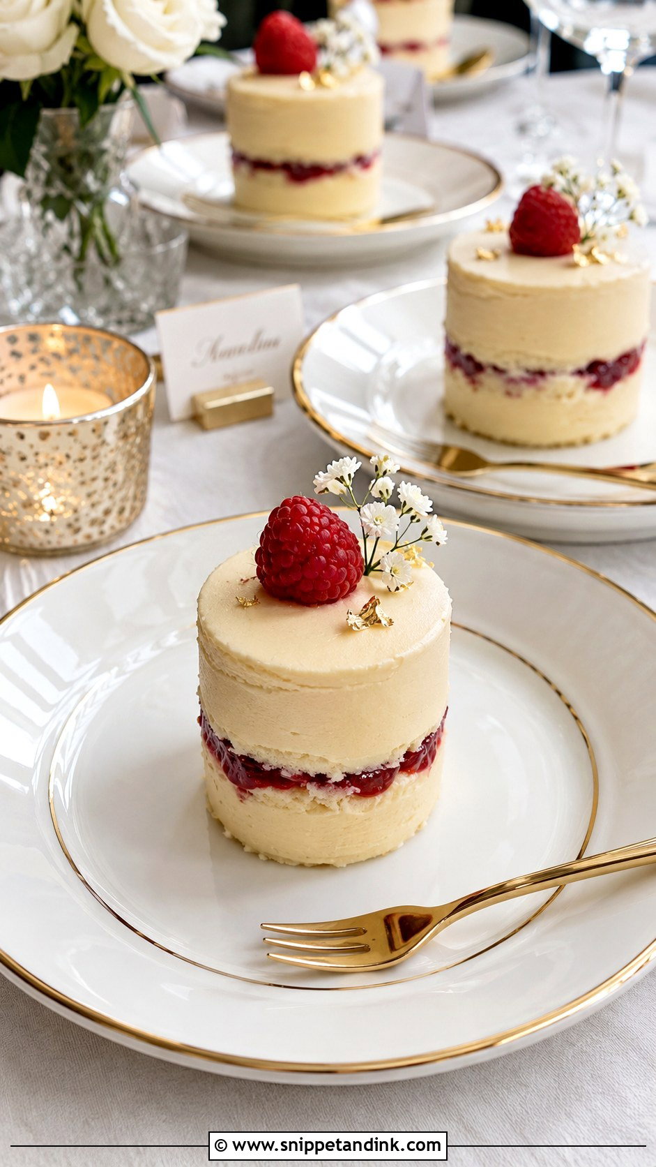 Almond Raspberry Mini Wedding Cake - Snippet and Ink - 25 Almond Raspberry Wedding Cake Ideas