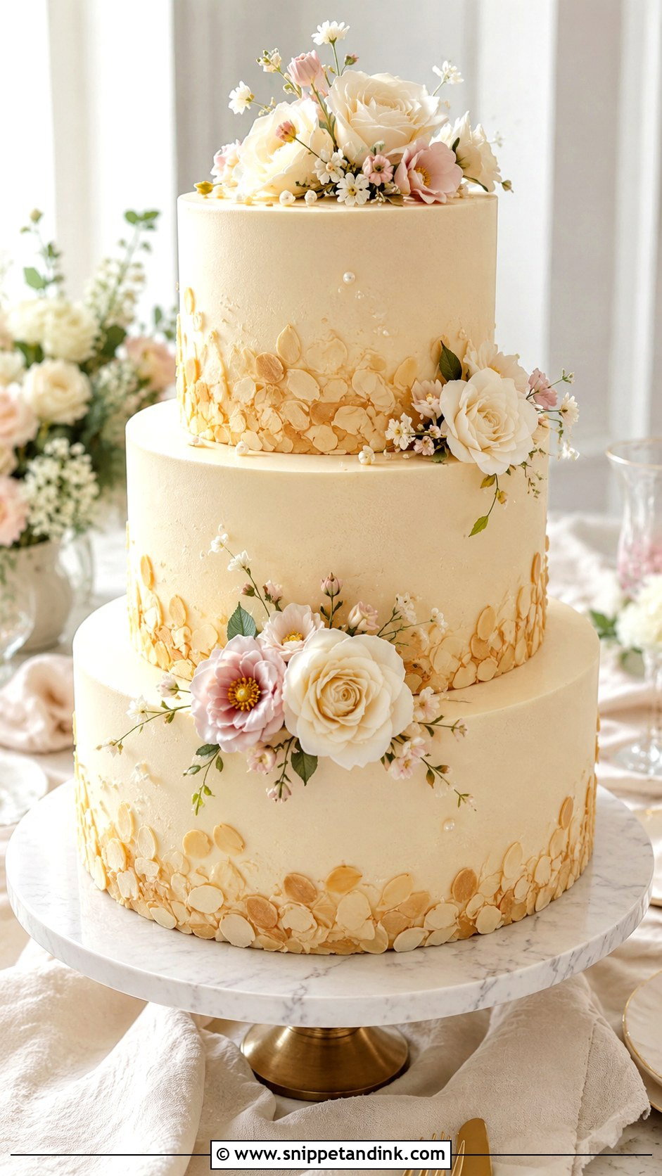 Almond Sponge Wedding Cake - Snippet and Ink - 25 Sponge Cake Wedding Cakes