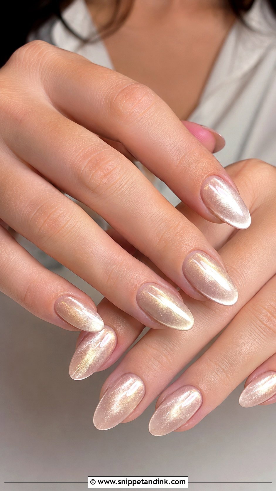 Almond Wedding Cat Eye Nails - Snippet and Ink - 20 Almond Shaped Wedding Nails