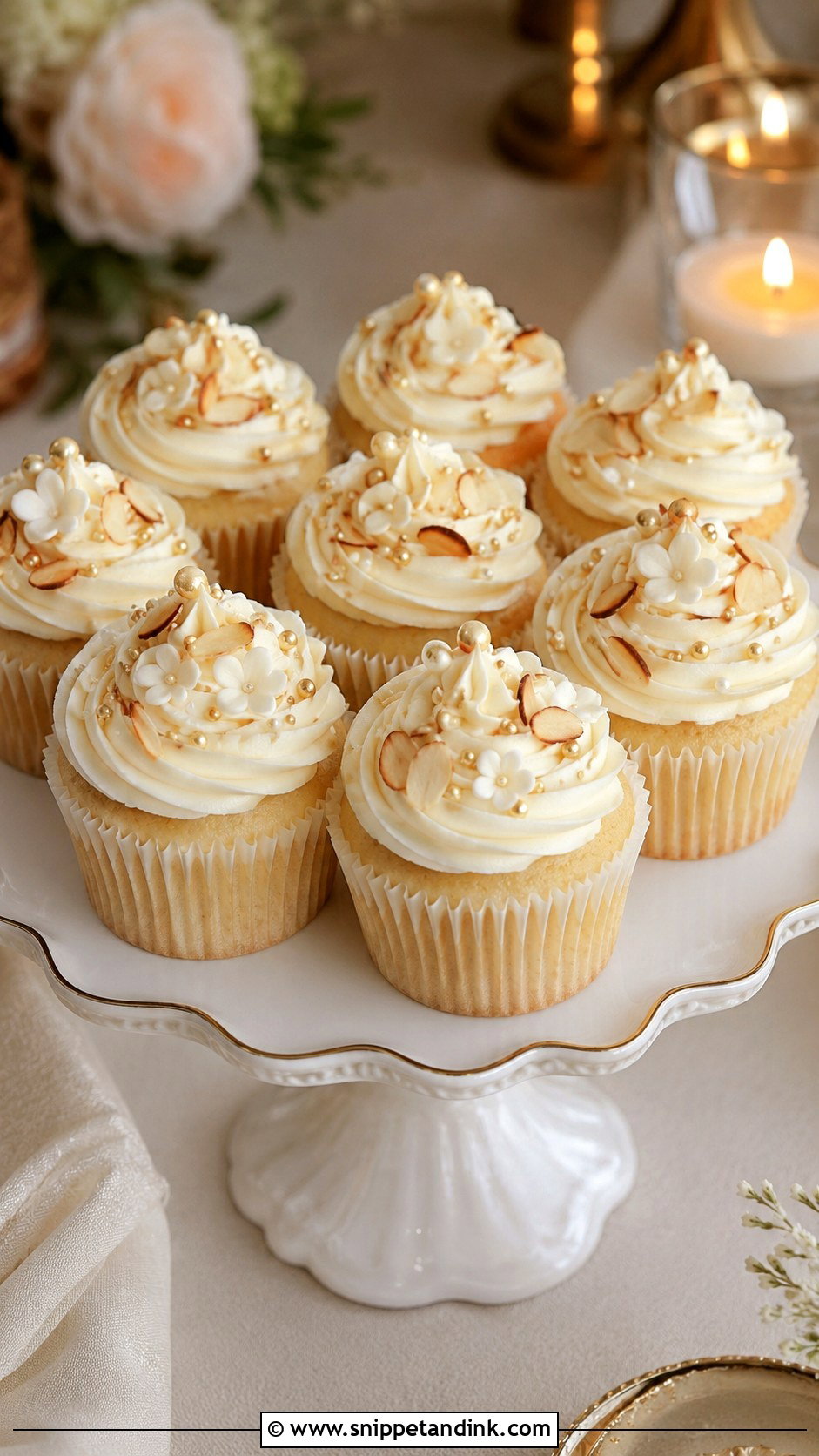 Almond Wedding Cupcakes - Snippet and Ink - 20 Fall Wedding Cupcake Ideas