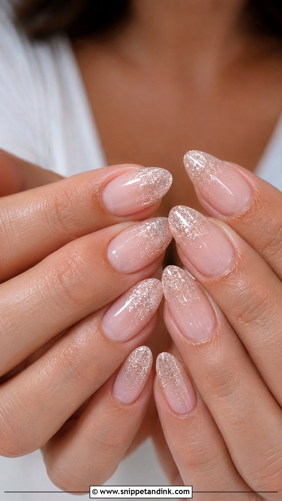 Almond Wedding Glitter Ombre Nails - Snippet and Ink - 20 Almond Shaped Wedding Nails