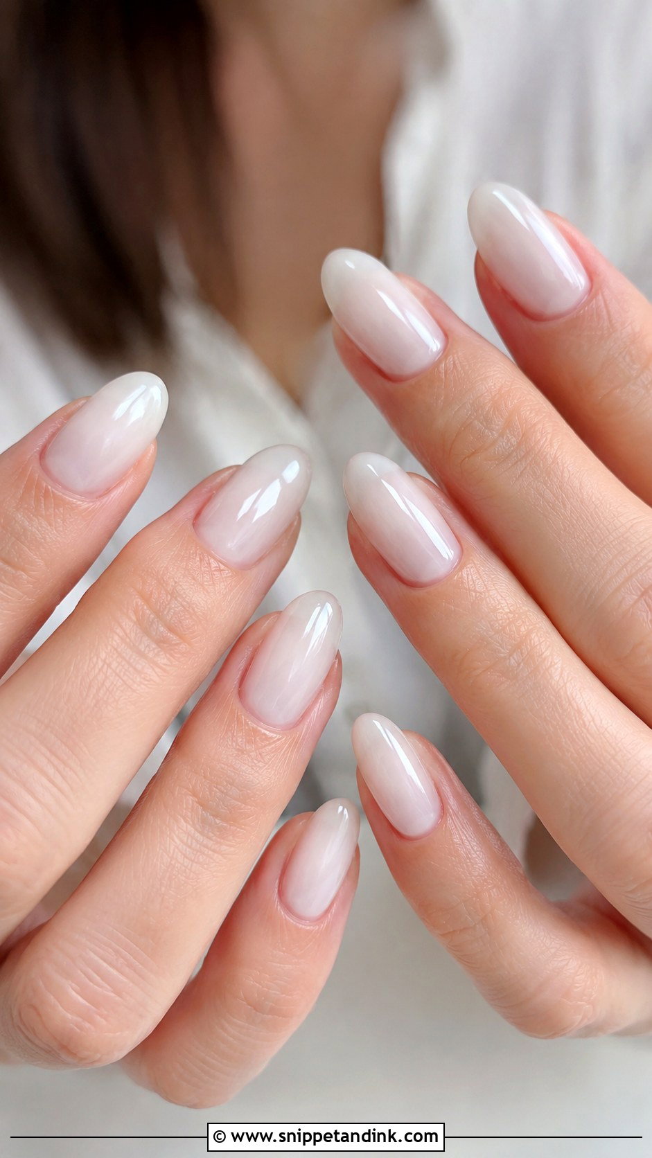 Almond Wedding Milky White Nails - Snippet and Ink - 20 Almond Shaped Wedding Nails
