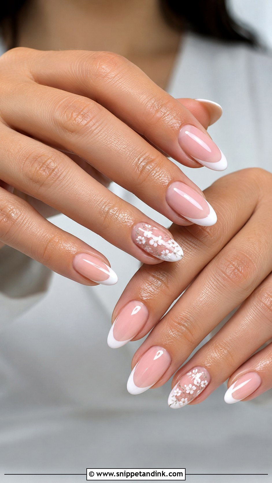 Almond Wedding Nails - Snippet and Ink - 20 Simple Nail Art for Wedding Ideas
