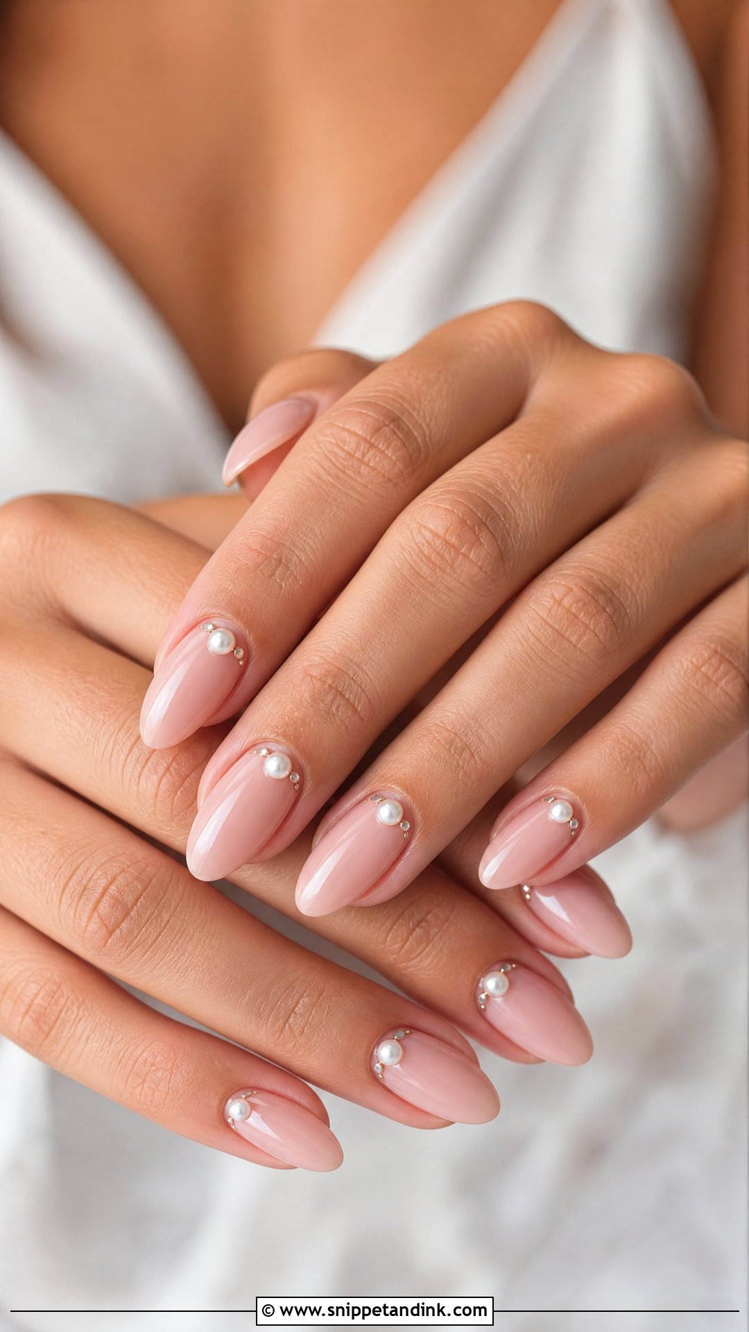 Almond Wedding Nails With Pearls - Snippet and Ink - 25 Wedding Nails 2025