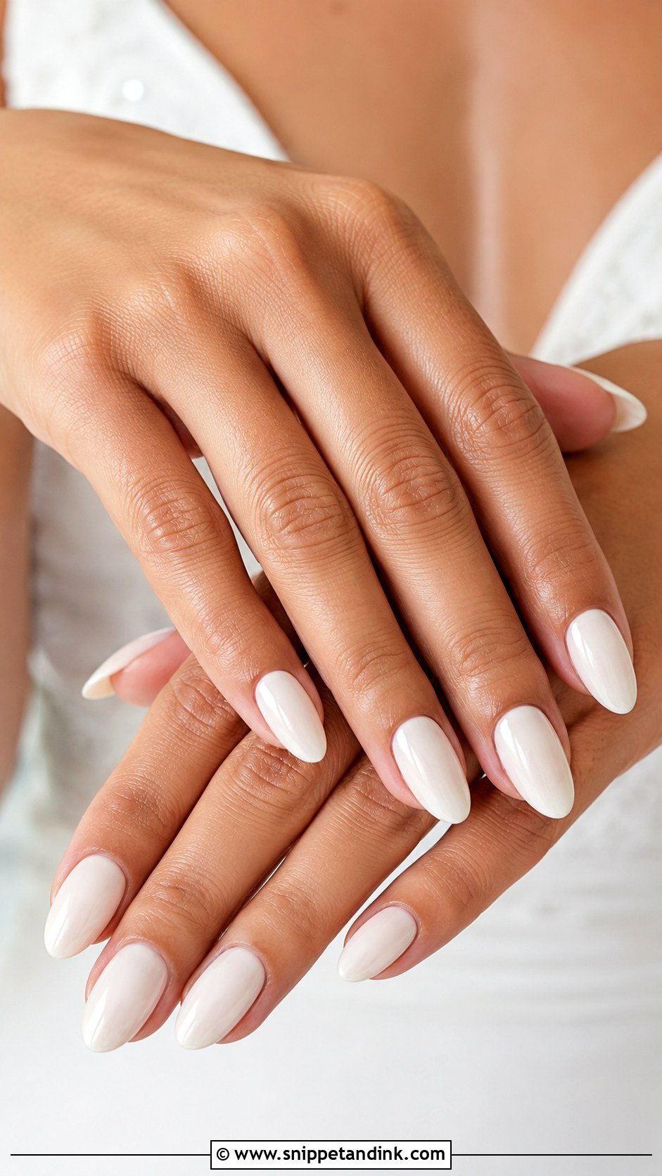Almond White Wedding Nails - Snippet and Ink - 20 White Nails for Wedding
