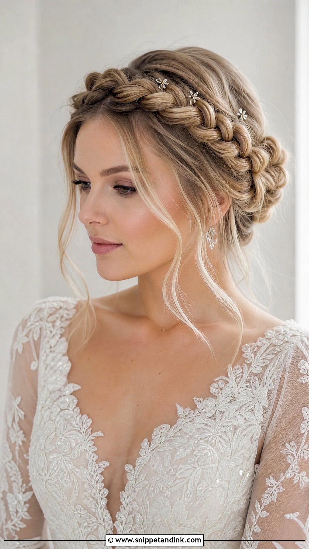 Alternative Bridal Hair With A Braided Crown - Snippet and Ink - 15 Alternative Bridal Hair Ideas