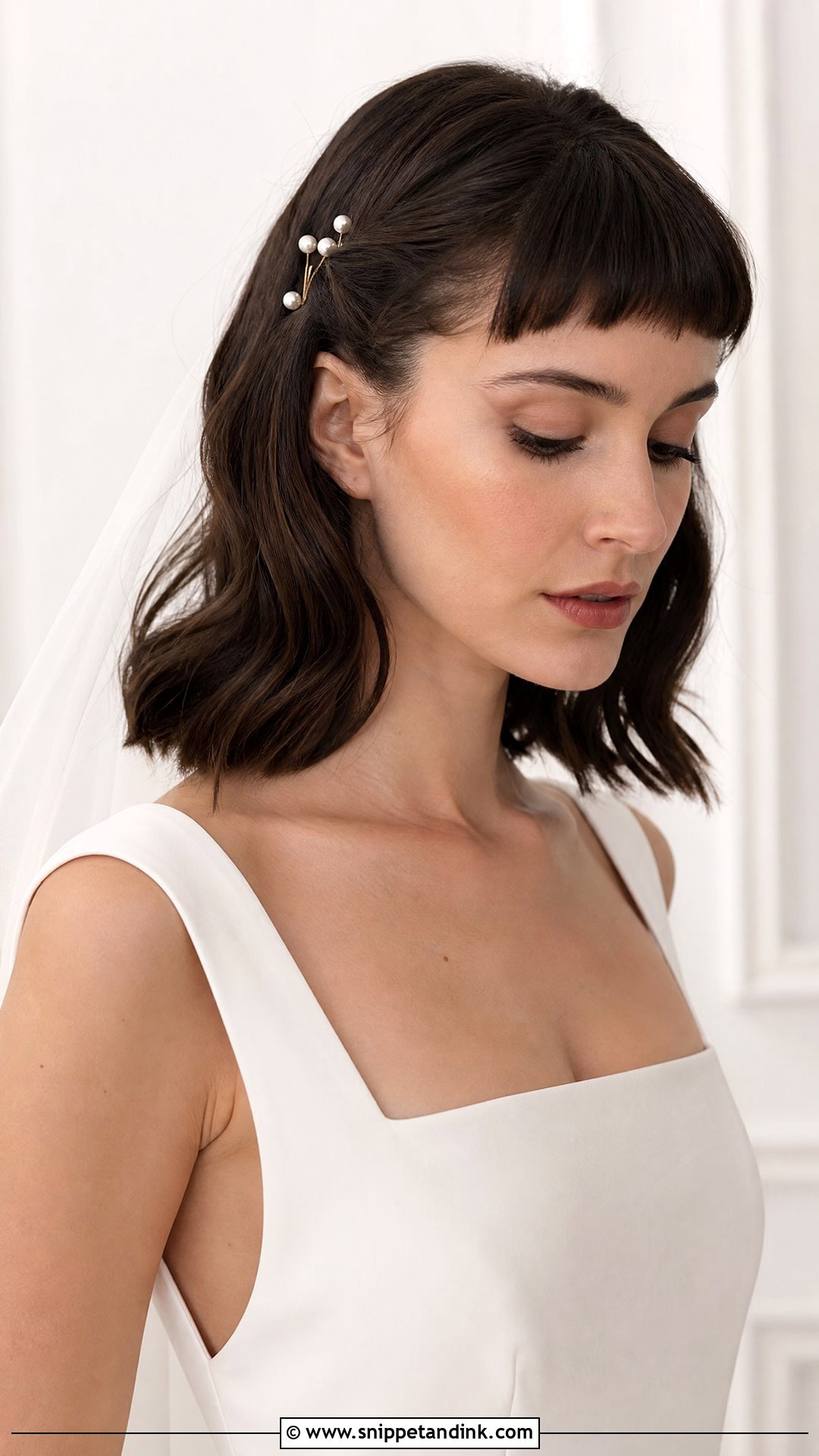 Alternative Bridal Hair With Micro Bangs - Snippet and Ink - 15 Alternative Bridal Hair Ideas