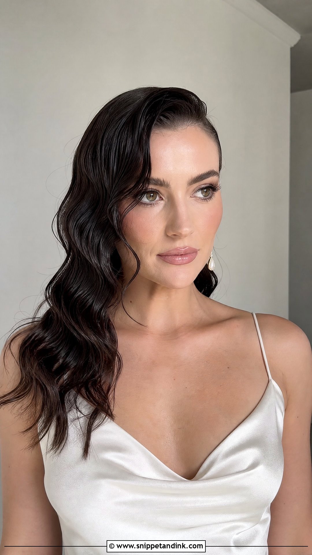 Alternative Bridal Hair With Wet Look Waves - Snippet and Ink - 15 Alternative Bridal Hair Ideas