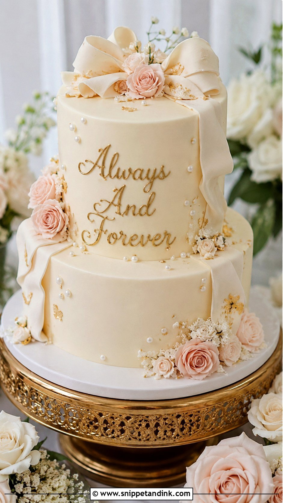 Always And Forever Wedding Cake - Snippet and Ink - 20 Quote Cake Ideas for Wedding