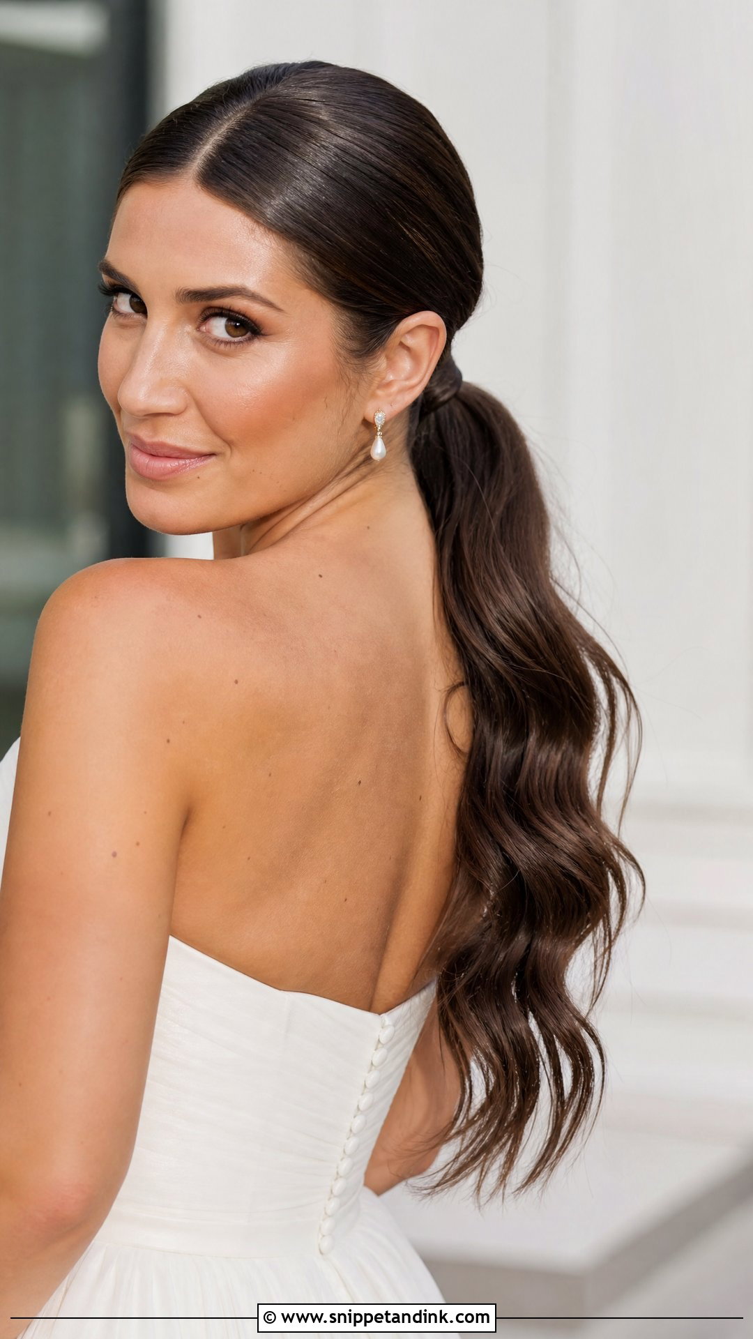 Amanda Batula Wedding Hair Low Ponytail - Snippet and Ink - 15 Amanda Batula Wedding Hair Ideas