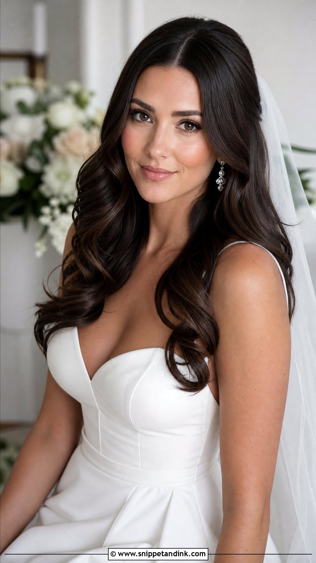 Amanda Batula Wedding Hair Middle Part Waves - Snippet and Ink - 15 Amanda Batula Wedding Hair Ideas